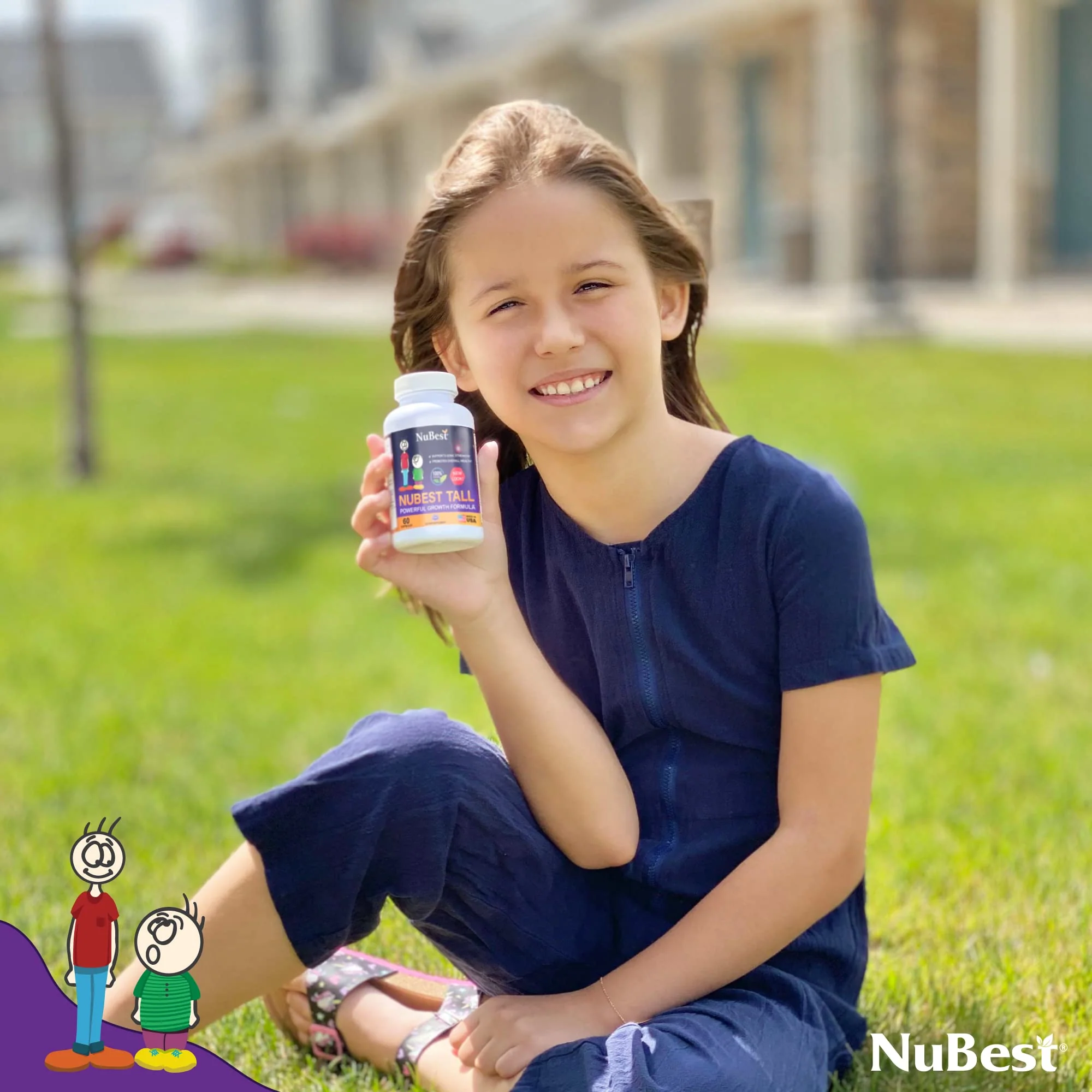 NuBest Tall: Bone Strength, Immunity & Growth for Ages 5+ | Calcium, Collagen & Herbs | 60 Capsules - Image 3