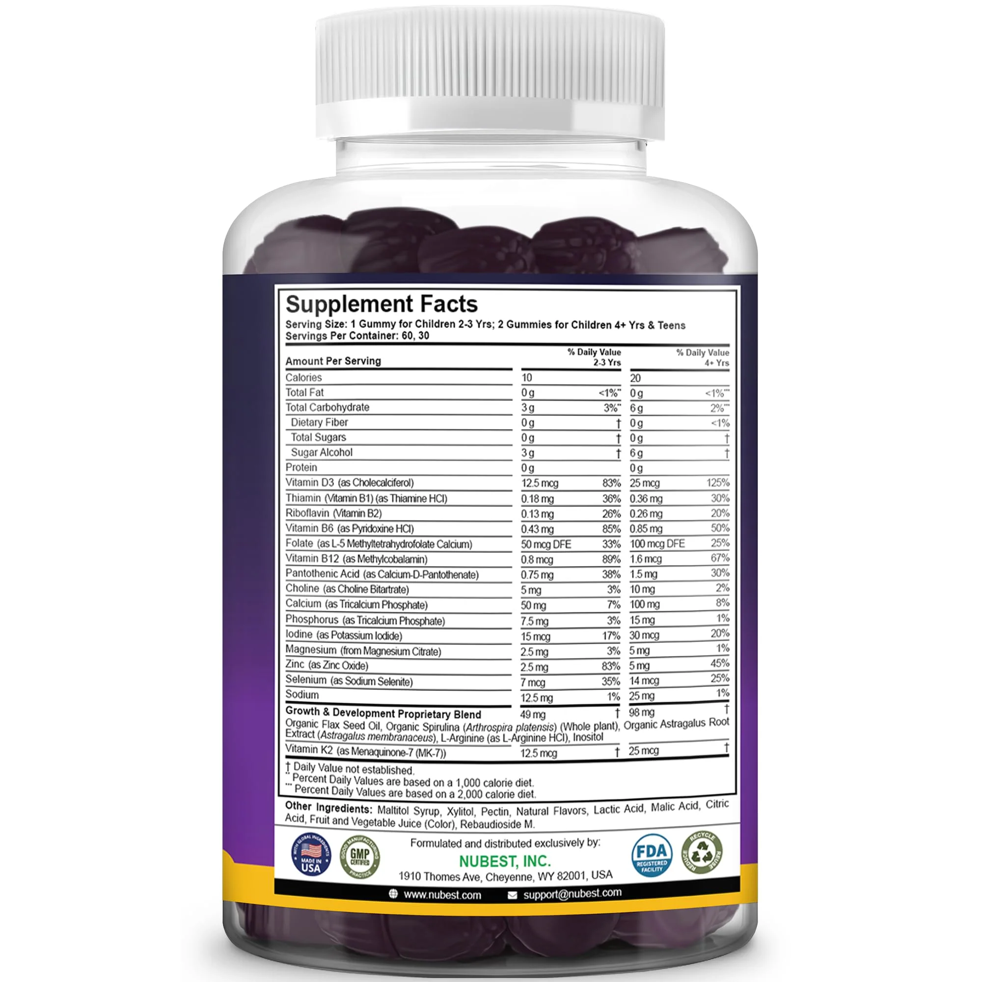 NuBest Tall Gummies for Kids & Teens | Bone Strength, Immunity, Digestive Health | 20+ Vitamins, No Added Sugar - Image 9