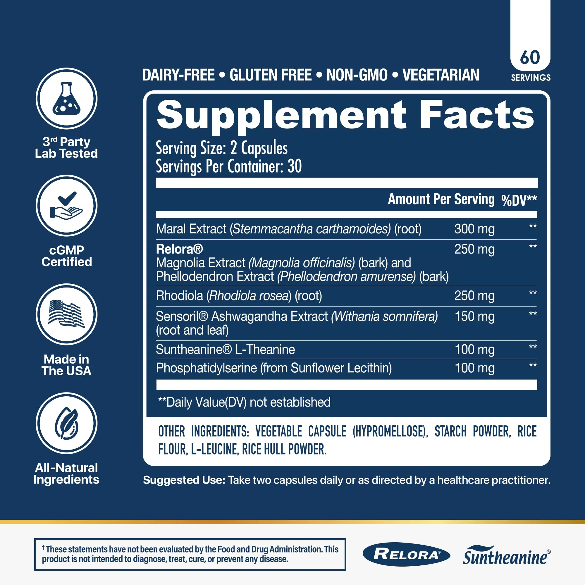 NuEthix Formulations Cort-Eaze – Cortisol Support Supplement with Ashwagandha, L-Theanine & Rhodiola Rosea | 60 Capsules - Image 2