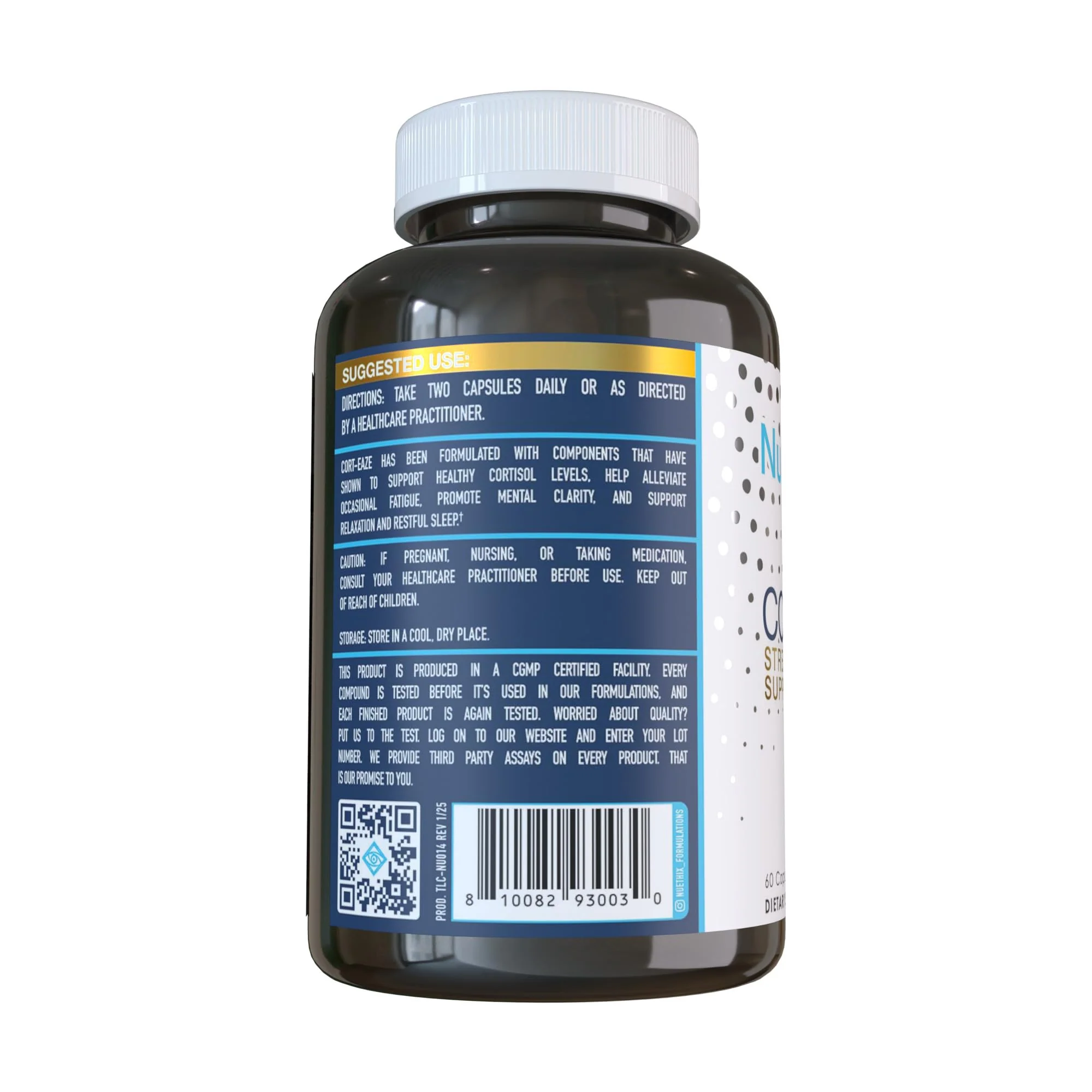 NuEthix Formulations Cort-Eaze – Cortisol Support Supplement with Ashwagandha, L-Theanine & Rhodiola Rosea | 60 Capsules - Image 6