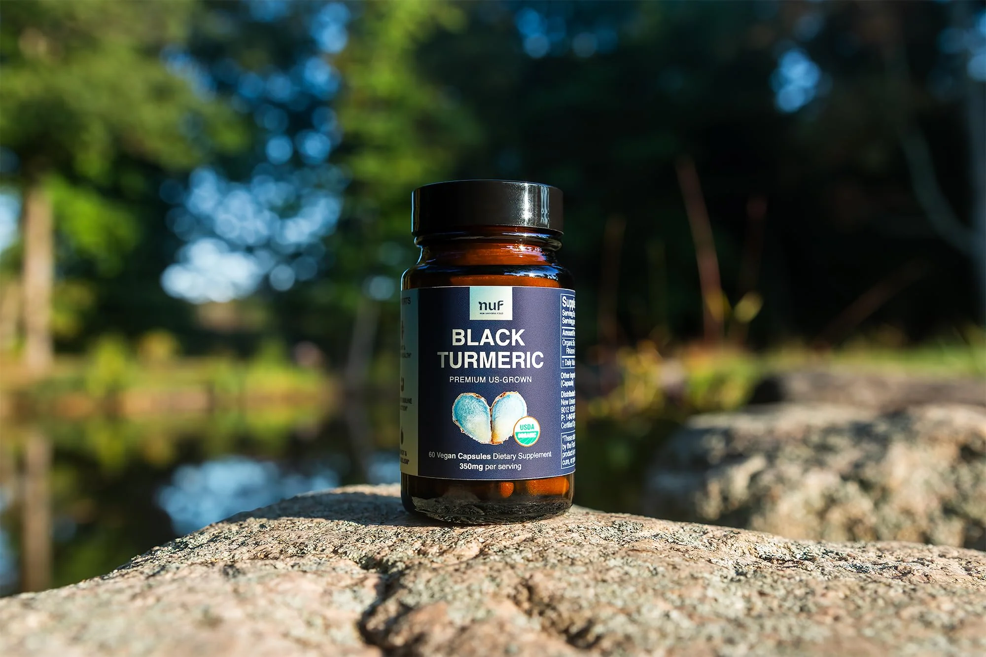 NUF Organic Black Turmeric 350mg Capsules – US Grown, Vegan, Gluten Free, Non-GMO - Image 12