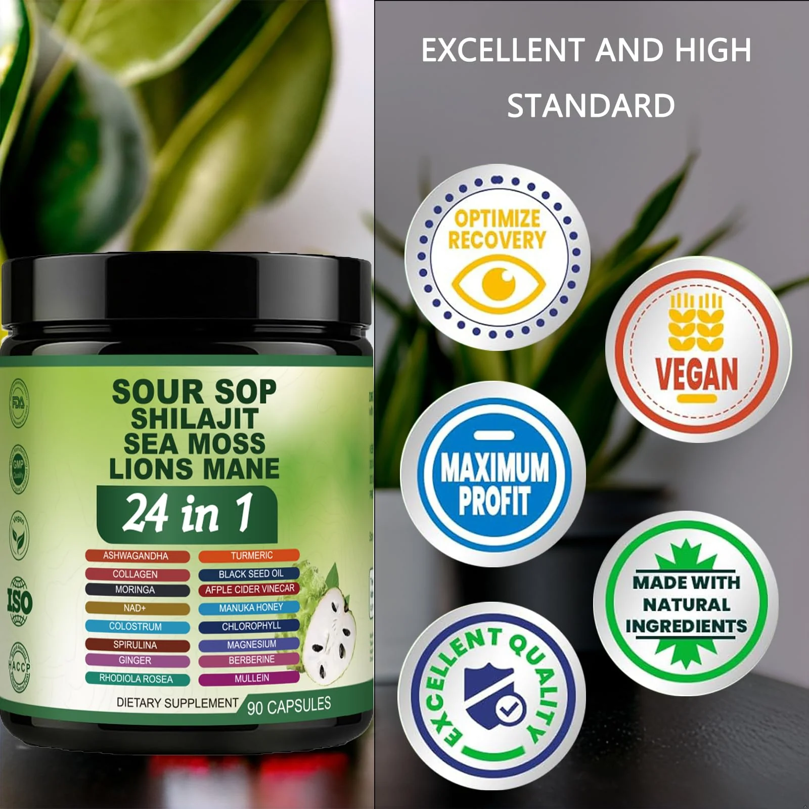 Nukupuns Soursop Capsules – 24-in-1 Formula, Non-GMO, 90 Vegan Caps - Image 2