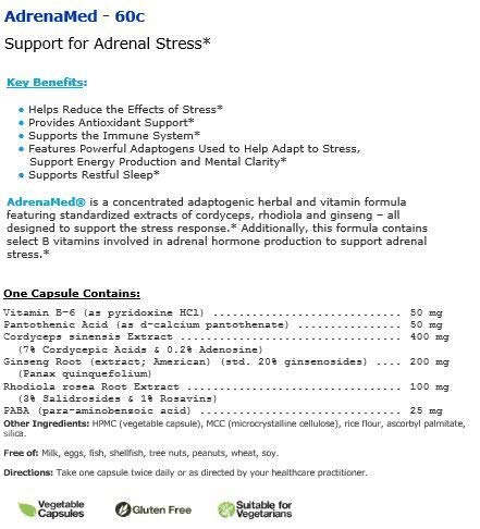 Numedica - Adrenamed 60 Vegetable Capsules | AdrenaMed 60C - Image 3