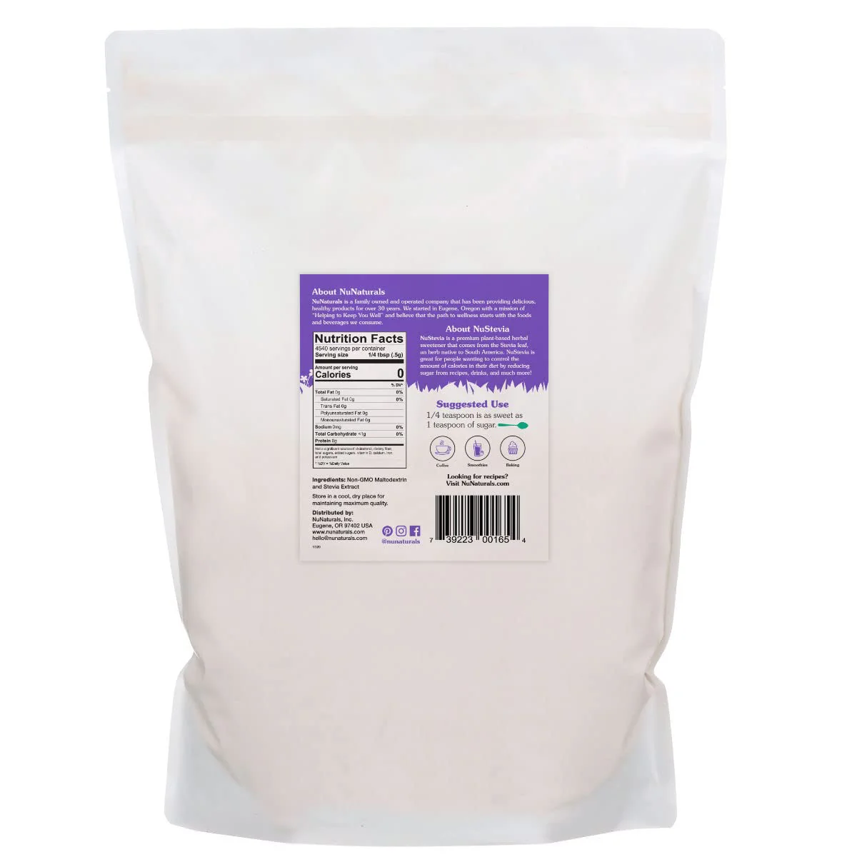 NuNaturals White Stevia Powder Blend – Zero-Calorie Plant-Based Sweetener, 5 lbs - Image 11