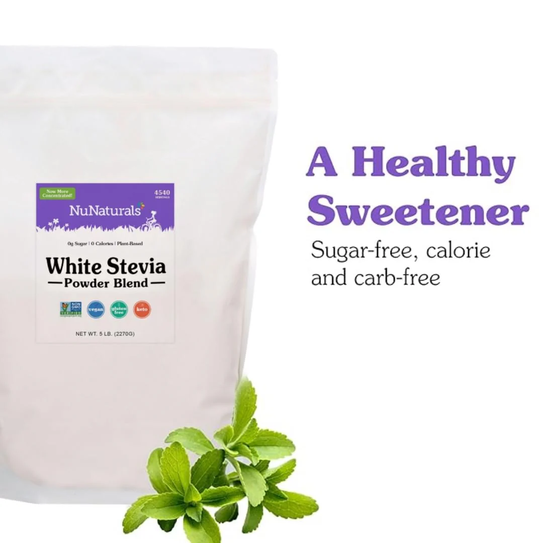 NuNaturals White Stevia Powder Blend – Zero-Calorie Plant-Based Sweetener, 5 lbs - Image 7