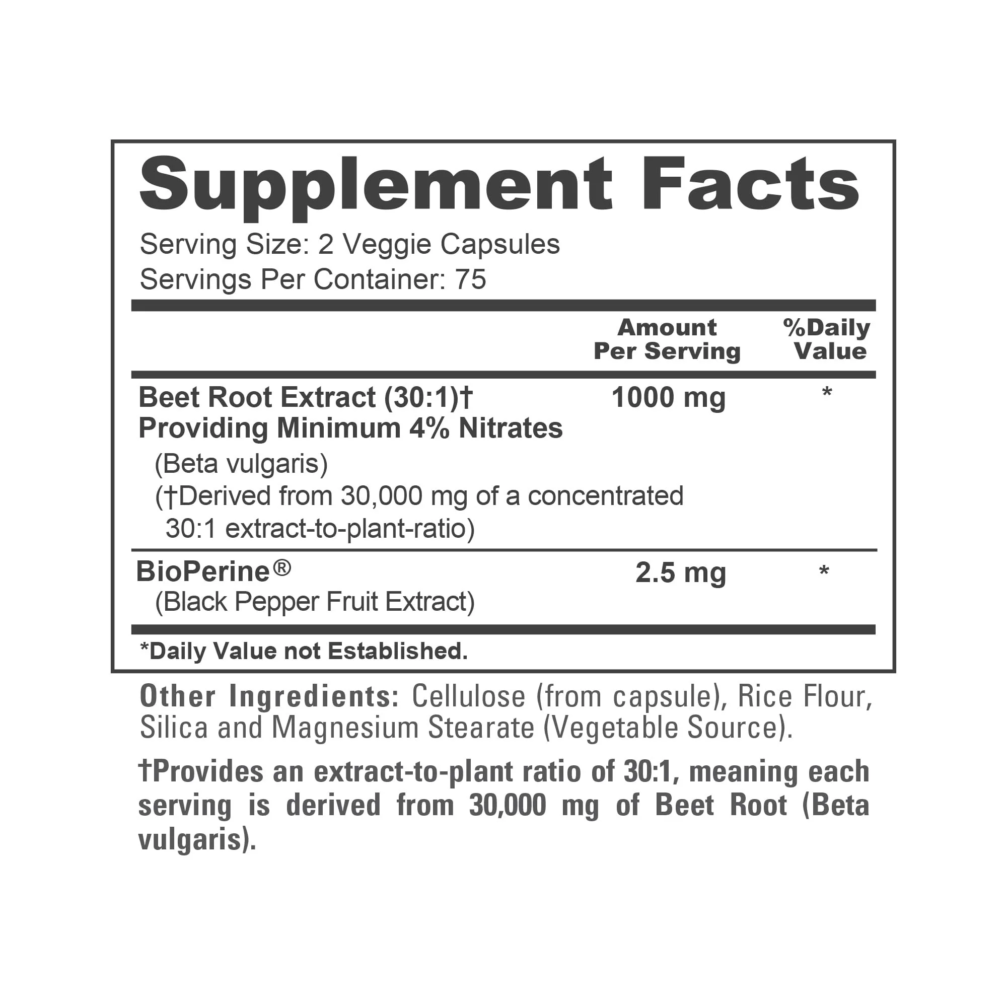 NusaPure Beet Root 30:1 Extract – 1000 mg per Serving, 150 Veggie Caps, Bioperine - Image 5