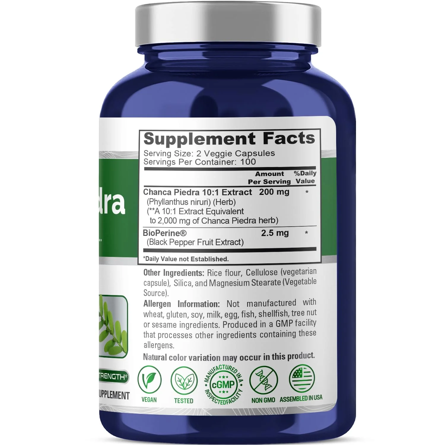 NusaPure Chanca Piedra 2000mg | 200 Veggie Caps | Pack of 2 | 100 Servings | Non-GMO Bioperine - Image 2