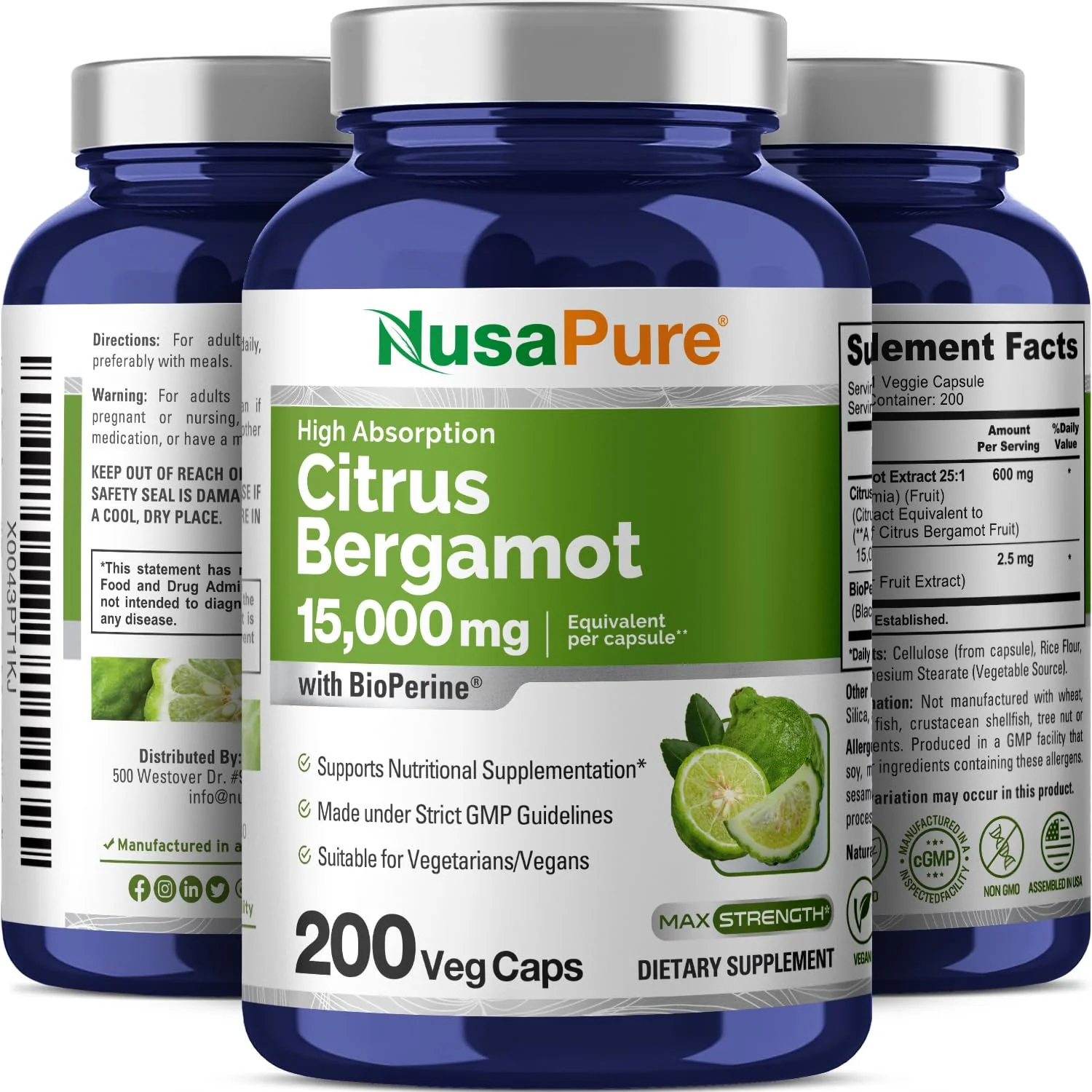 NusaPure Citrus Bergamot Capsules 15,000mg – 200 Servings (Pack of 2) - Image 20