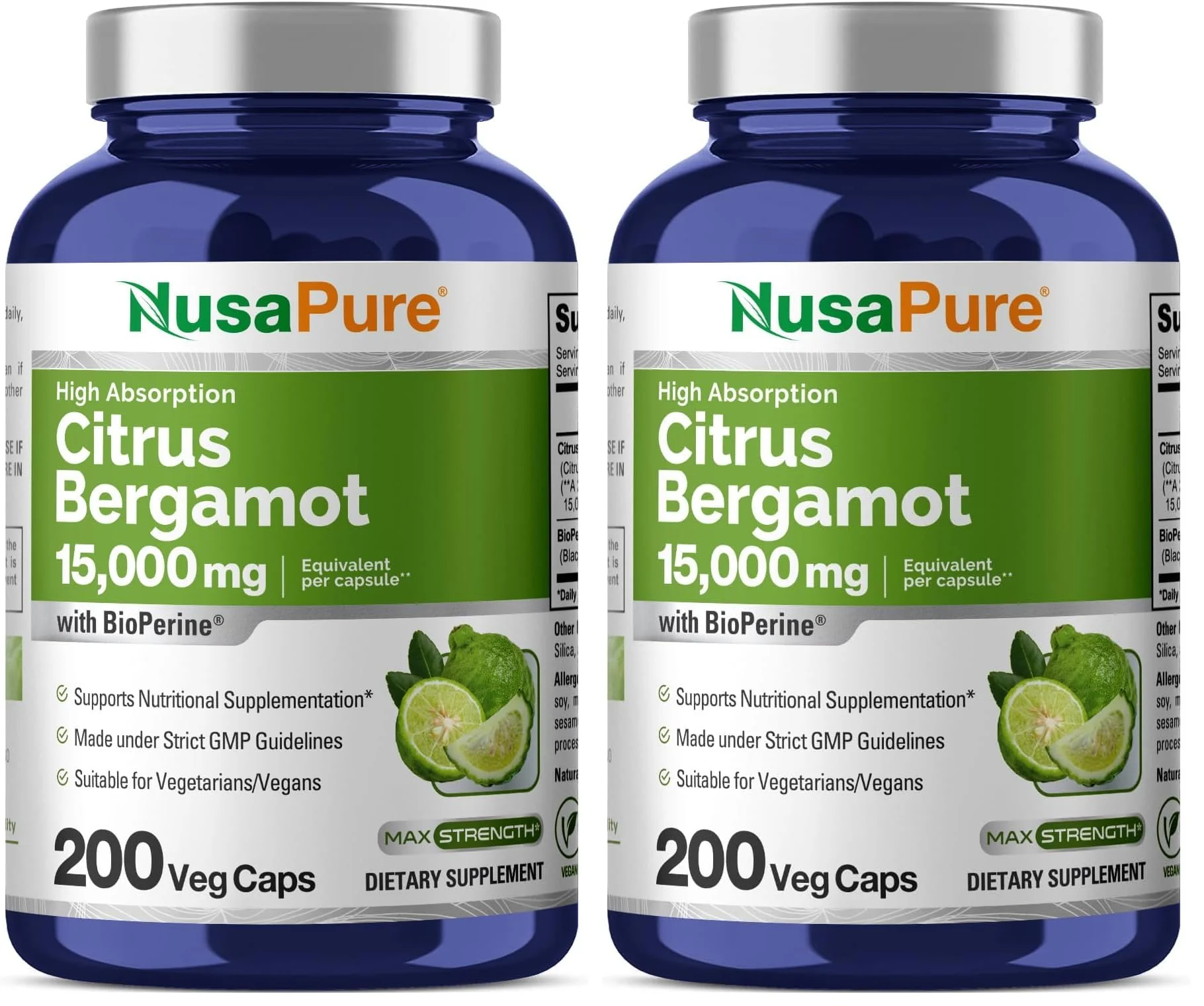 NusaPure Citrus Bergamot Capsules 15,000mg – 200 Servings (Pack of 2) - Image 9