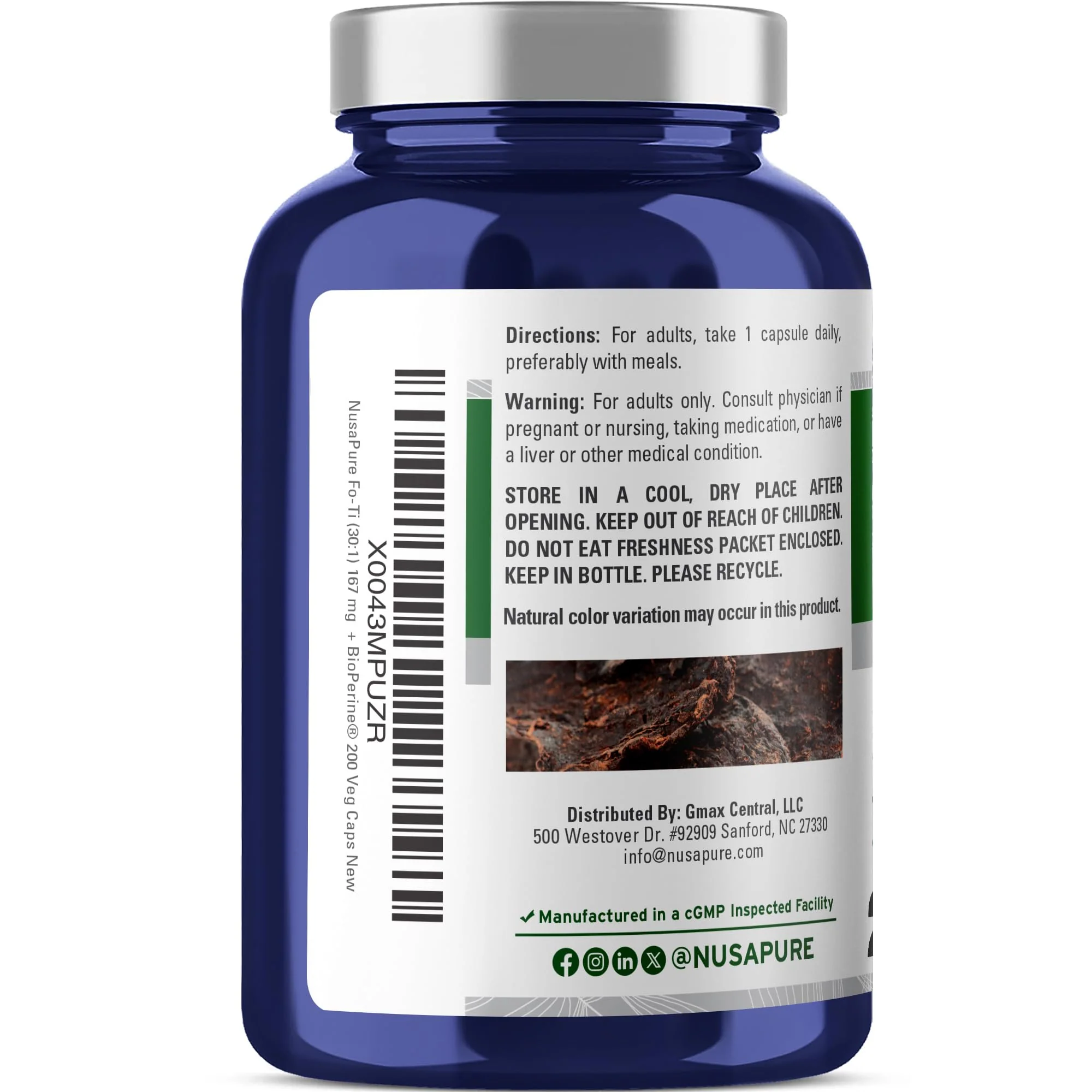 NusaPure Fo-Ti 30:1 Extract – 167 mg per Veg Cap (5000 mg), 200 Caps, Non-GMO, Vegan, Bioperine | Pack of 2 - Image 4