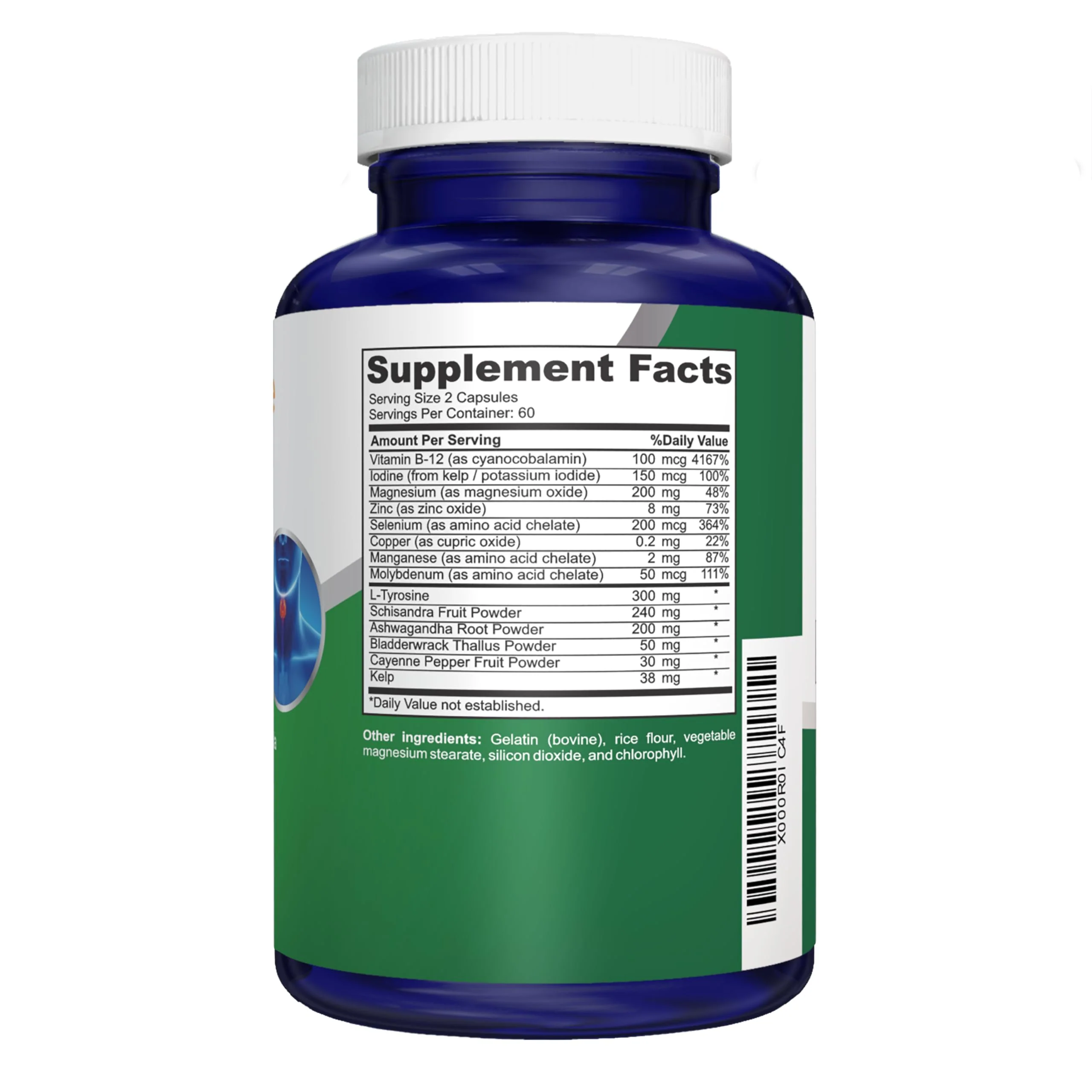 NusaPure Thyroid Support Supplement (Non-GMO) 120 Caps – Pack of 2 - Image 3