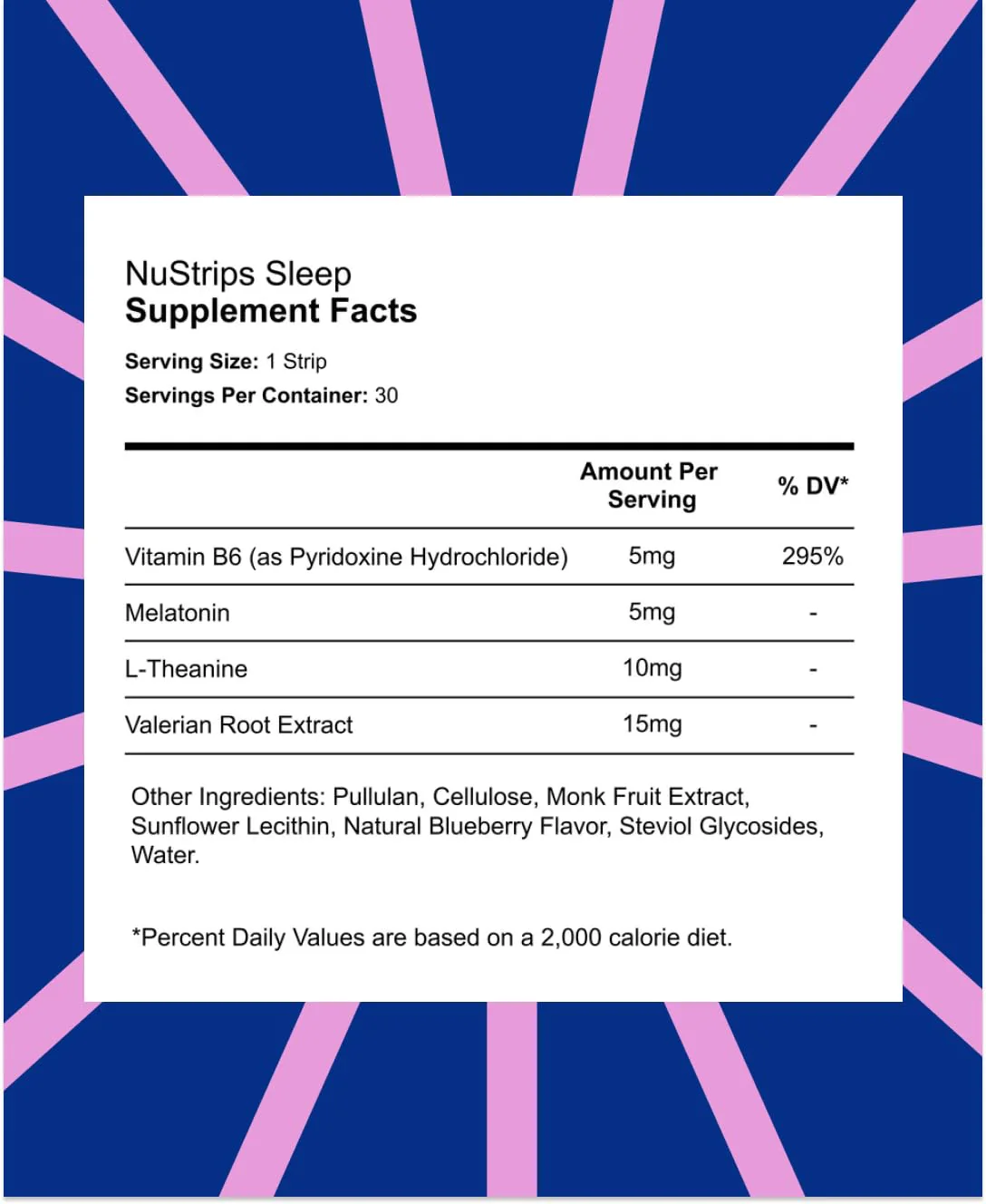 NuStrips Sleep Strips – 5mg Melatonin, Valerian, L-Theanine & B6 (Blueberry) | Vegan, Non-GMO - Image 8
