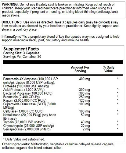 Nutra Biogenesis InfamaZyme Digestive Enzymes for Women & Men – Pancreatin, Bromelain, Papain | 90 Capsules - Image 2