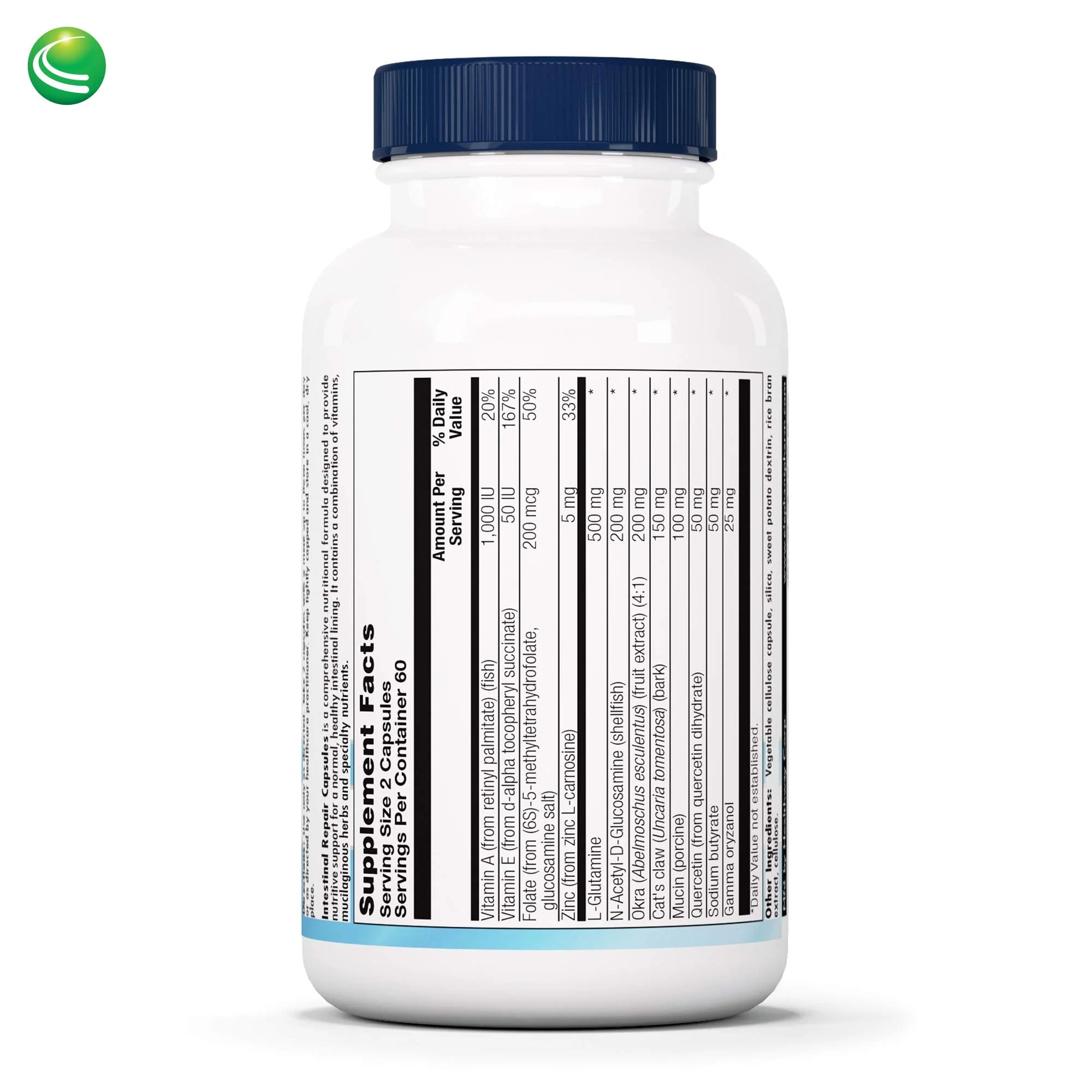 Nutra Biogenesis Intestinal Repair Capsules - Gut Health Supplement with Sodium Butyrate | 120 Capsules - Image 2