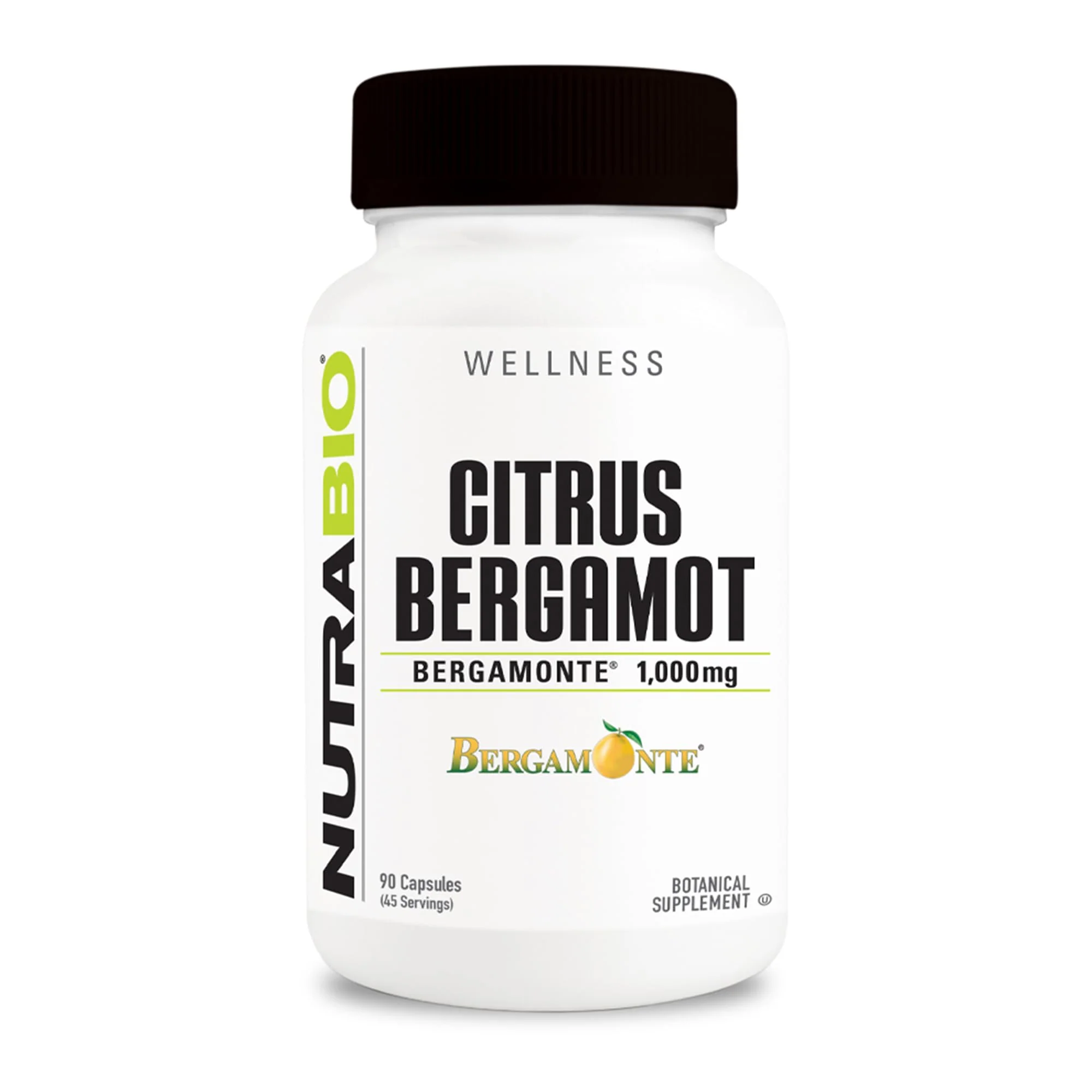 NutraBio Citrus Bergamot Bergamonte Extract Supplement 1000mg – Cardiovascular Health, 90 Capsules
