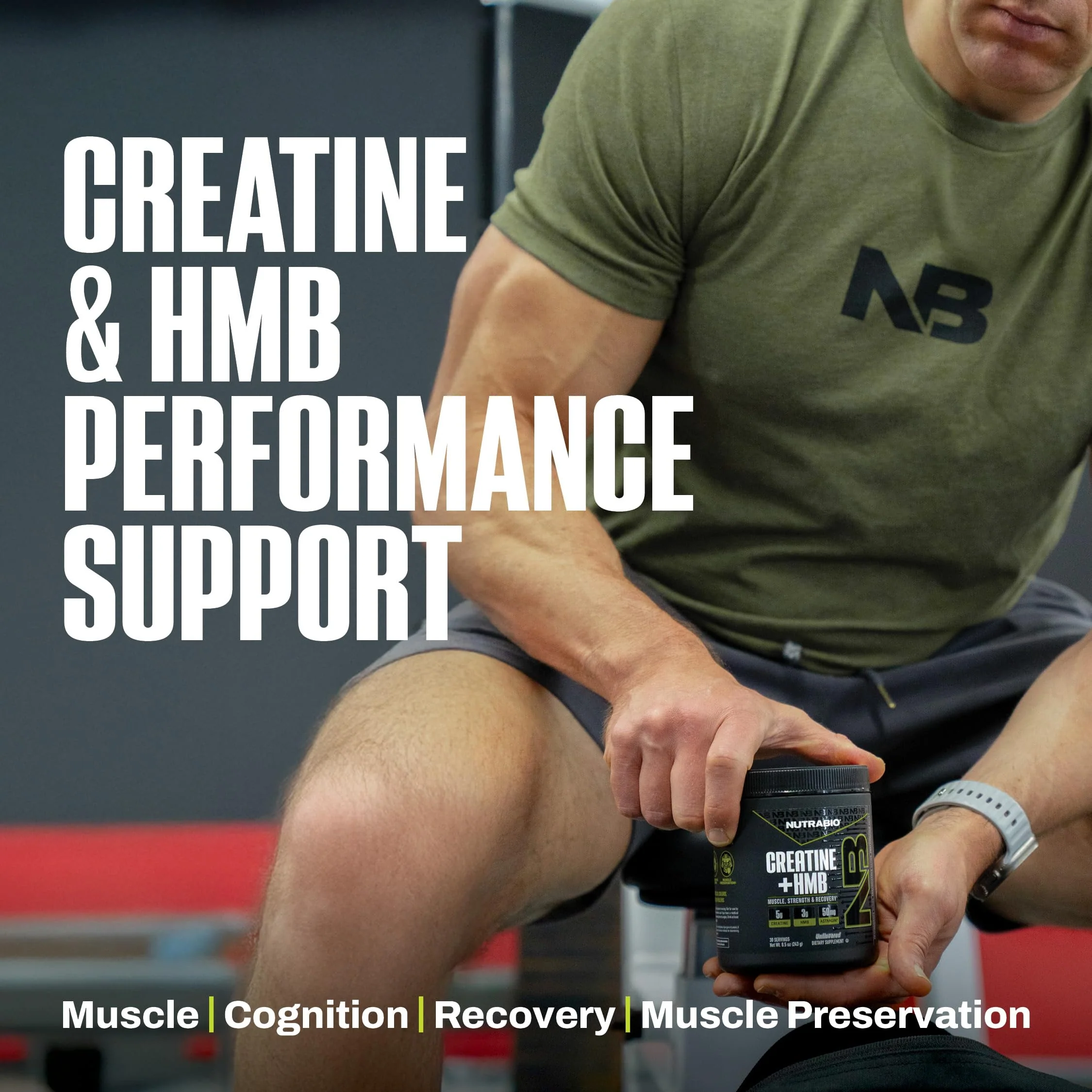 NutraBio Creatine + HMB – Creatine Monohydrate with HMB Powder for Muscle Growth & Strength, 30 Servings (Unflavored) - Image 5