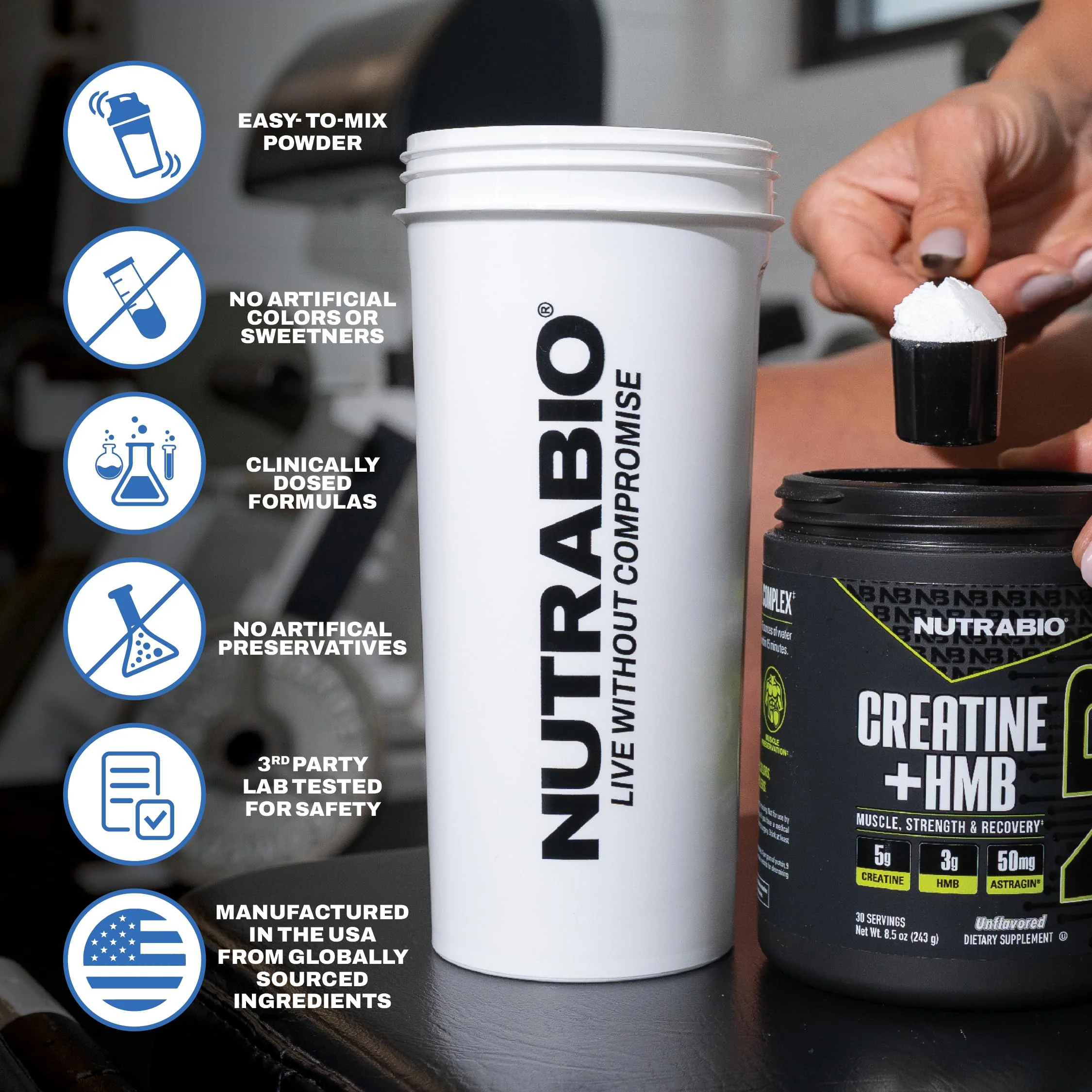 NutraBio Creatine + HMB Powder | Creatine Monohydrate with HMB for Muscle Growth – 30 Servings (Blue Razz) - Image 15