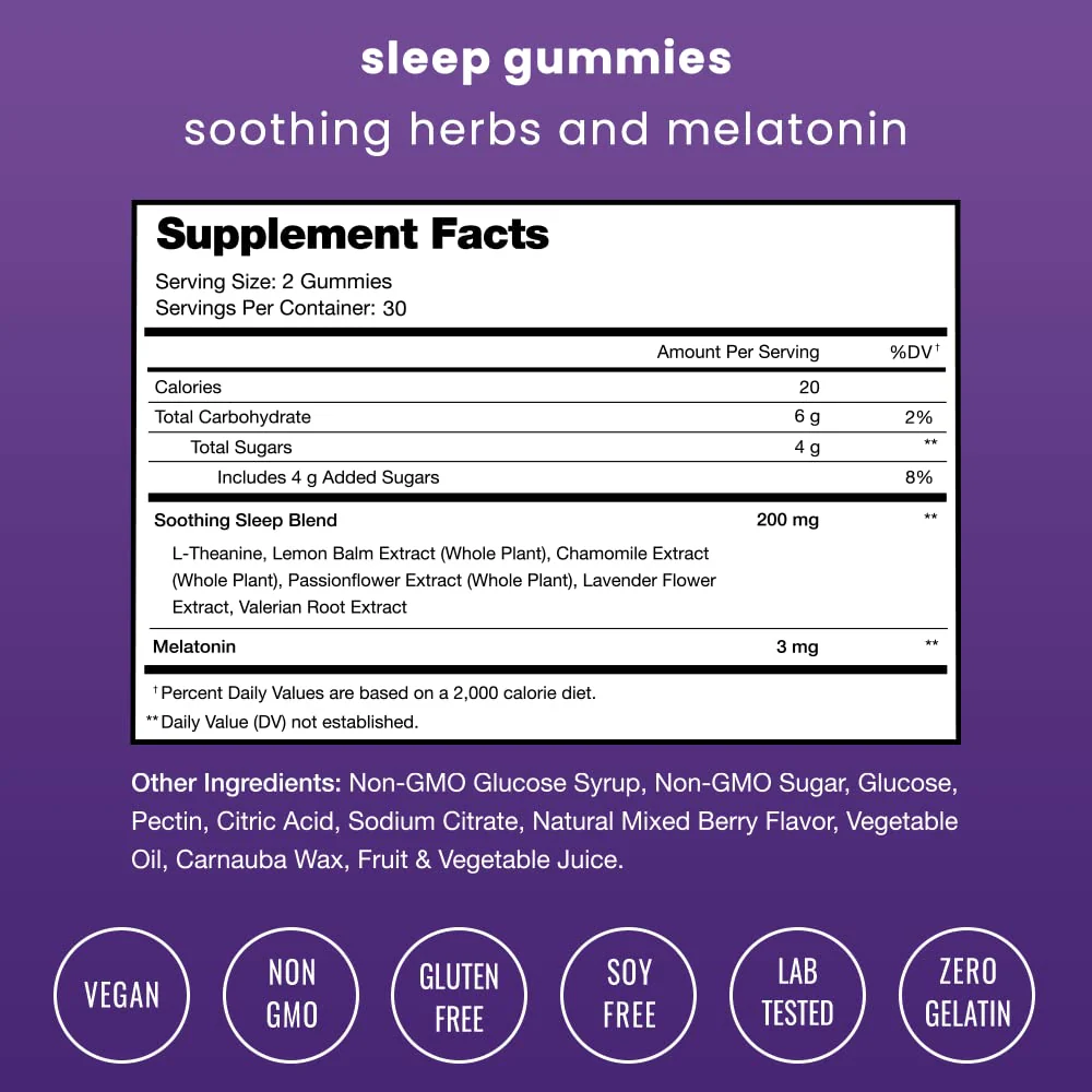 NutraChamps Sleep Gummies for Adults & Kids – Melatonin, Vegan, 120 Gummies (3mg/1.5mg/6mg) Pack of 2 - Image 3