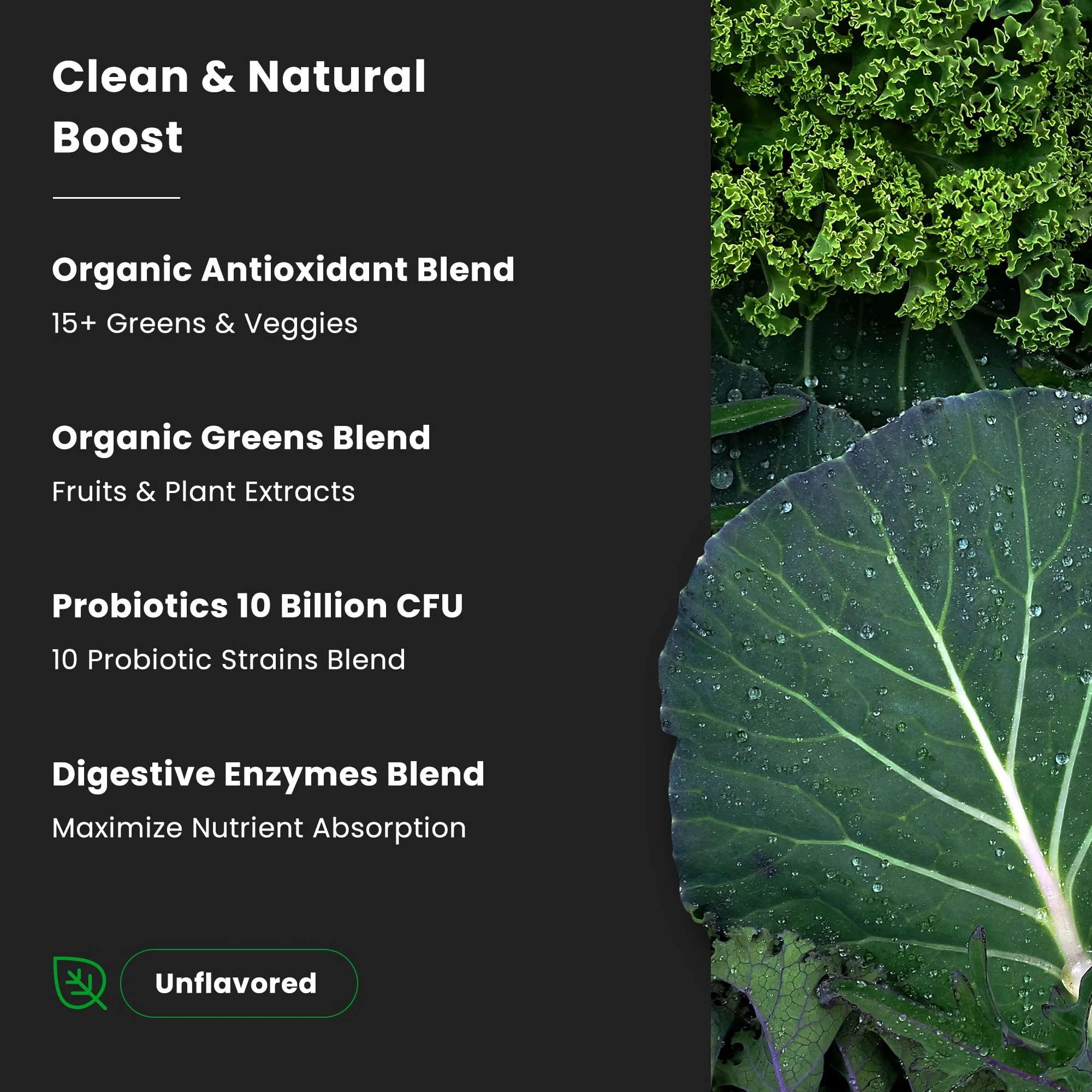 NutraChamps Super Greens Powder – Premium 9.0 oz Unflavored | 20+ Organic Greens, Spirulina & Chlorella - Image 5