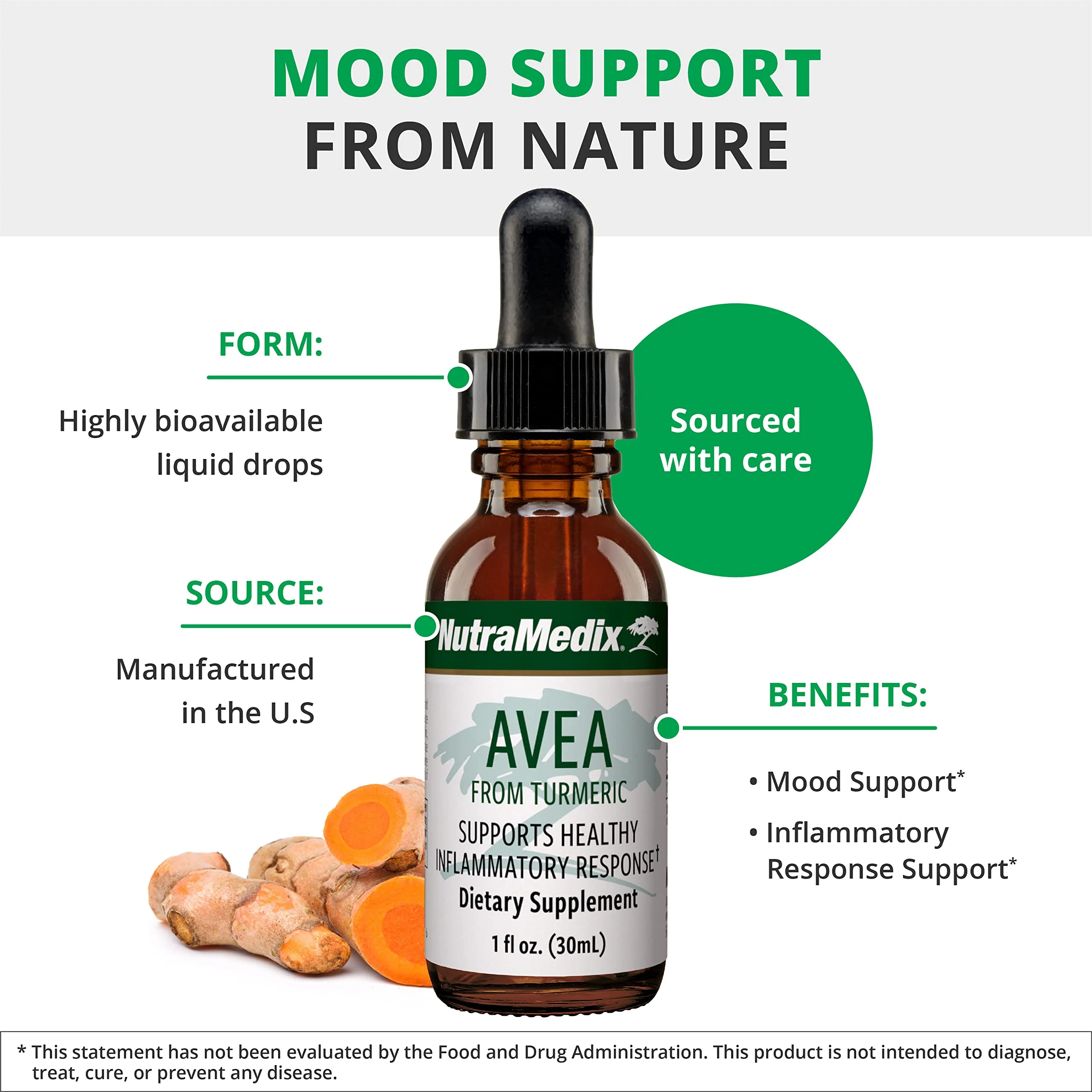 NutraMedix Avea Turmeric Extract - Liquid Turmeric Drops for Stress & Mood Support | 1oz (30ml) Pack of 2 - Image 5