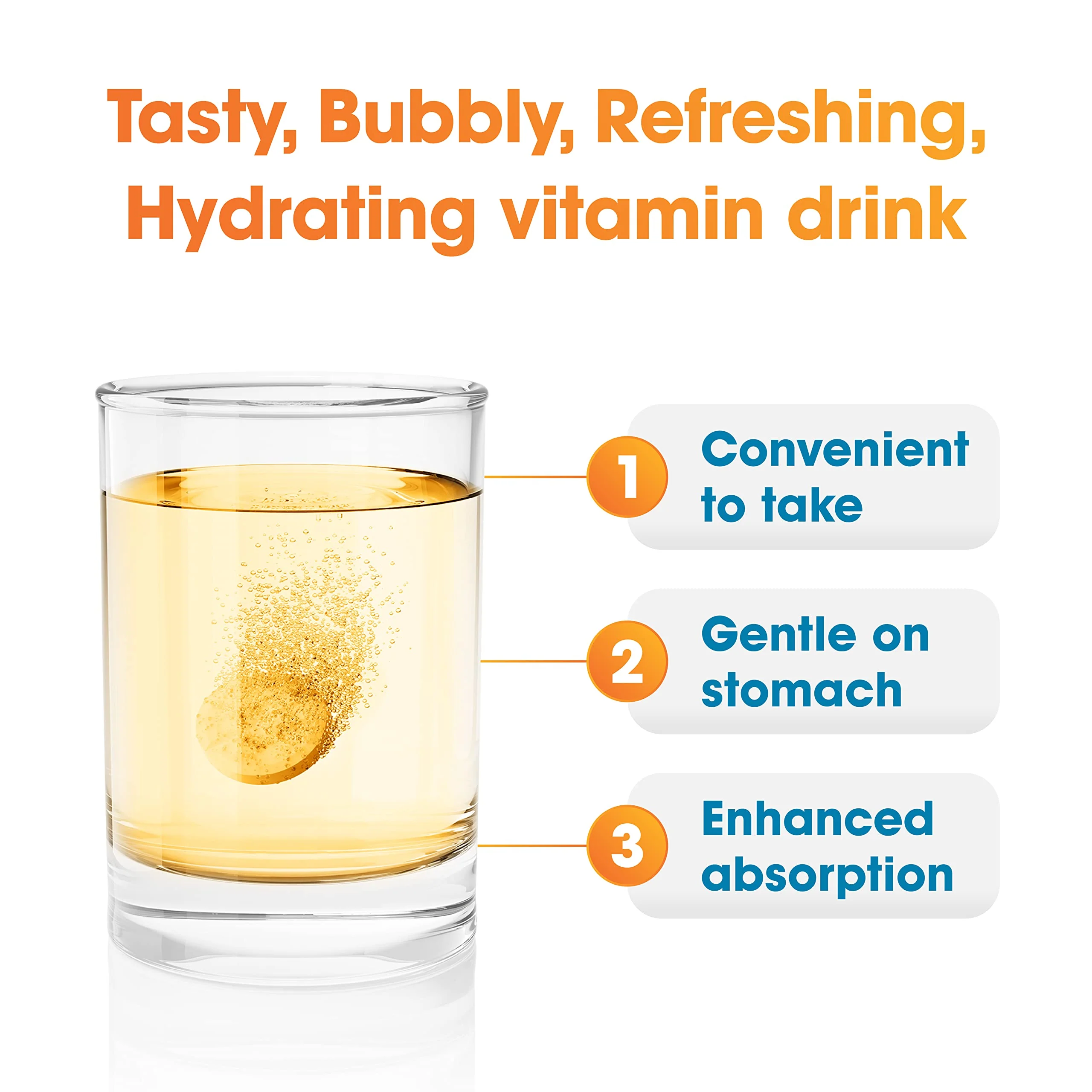 Nutrazul Immune Triple Action Effervescent Tablets – Vitamin C 1000mg, Vitamin D 400IU, Zinc 10mg | Orange Flavor - Image 4