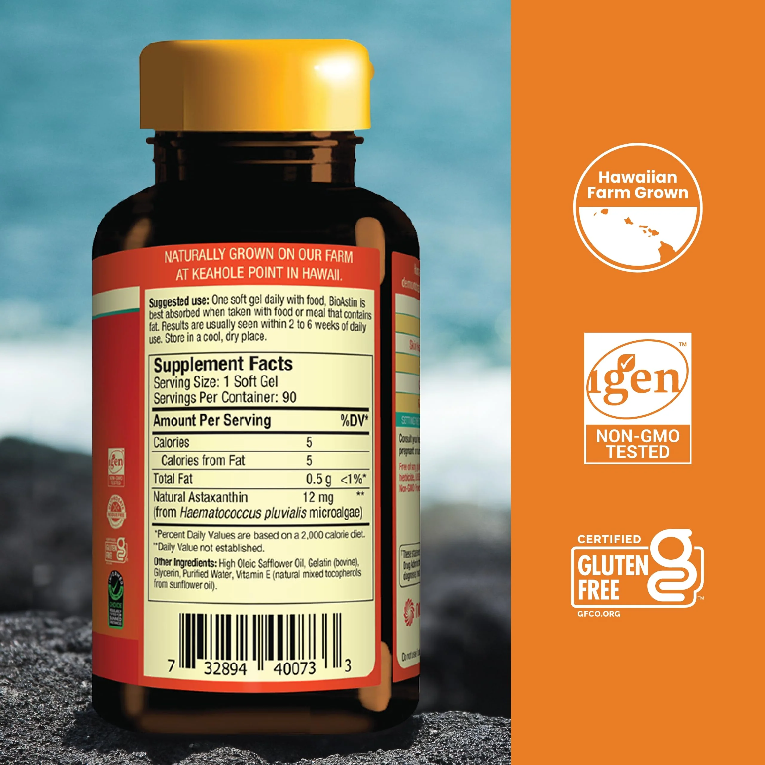 Nutrex Hawaii BioAstin 12mg Hawaiian Astaxanthin – 90 Softgels | Premium Antioxidant Supplement - Image 8