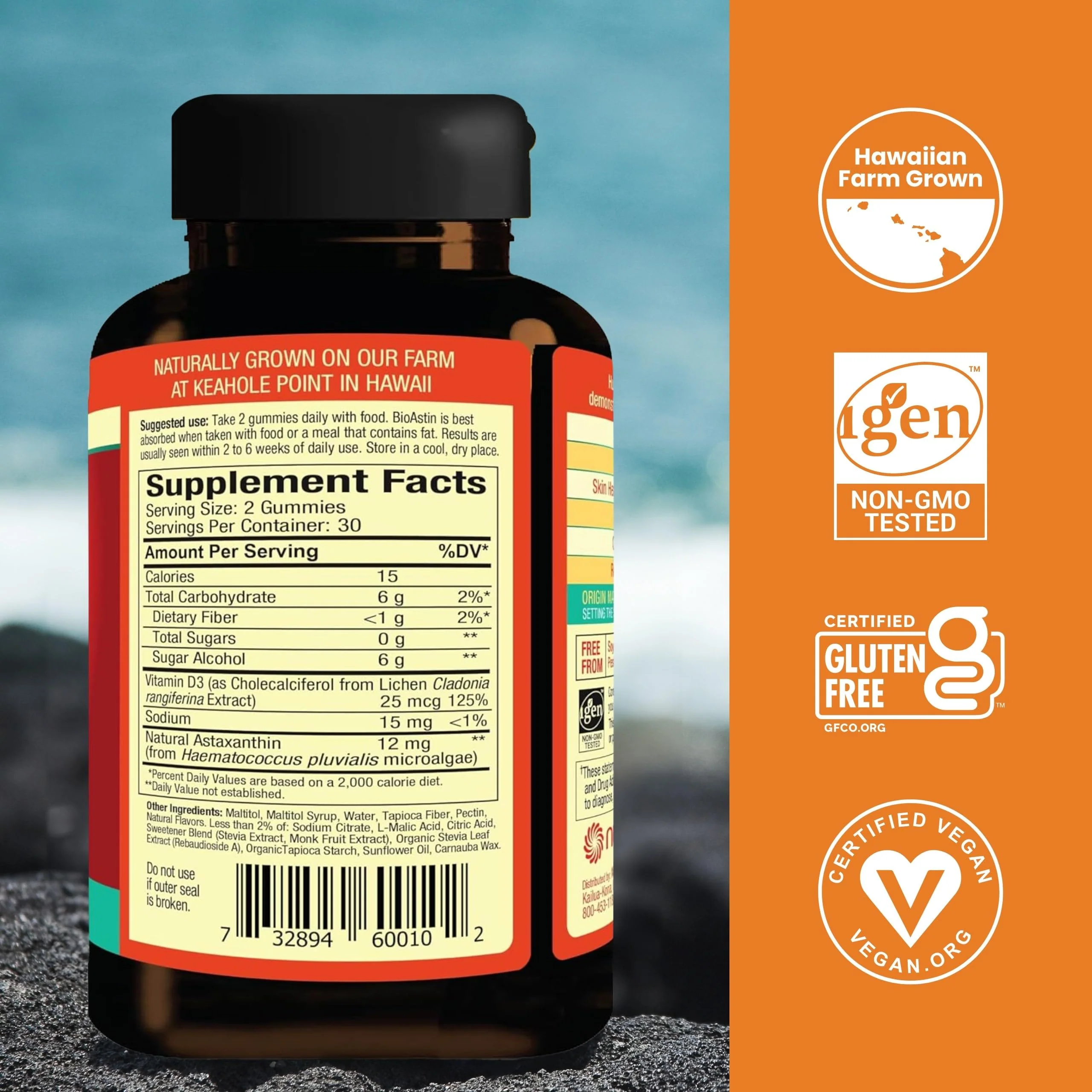 Nutrex Hawaii BioAstin Hawaiian Astaxanthin 12mg | 60 Gummies | Premium Antioxidant - Image 2