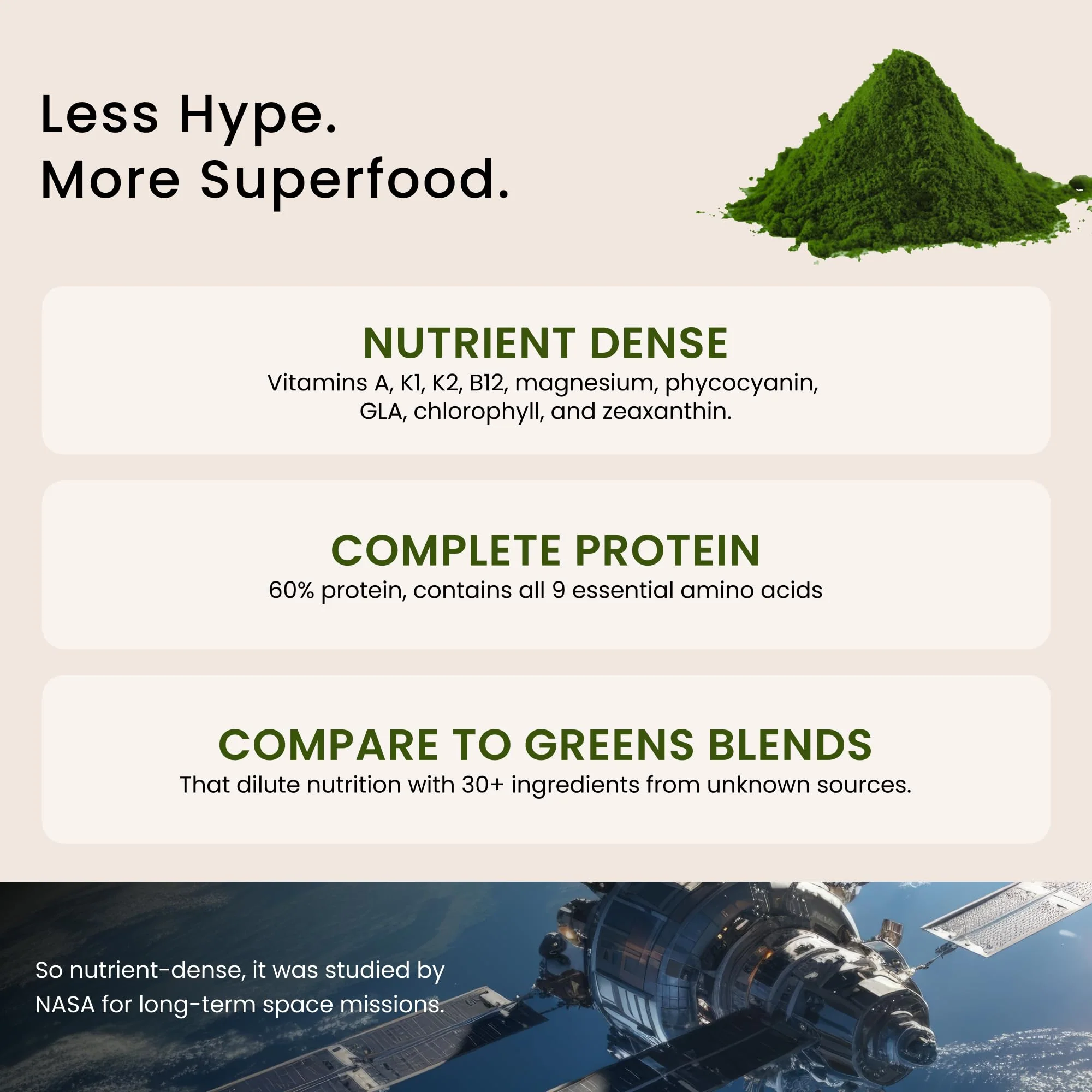 Nutrex Hawaii Pure Hawaiian Spirulina Powder – Nature’s Superfood, Non-GMO, Vegan – Immune, Heart, Cellular Health & Energy Support, 9.53 oz - Image 3