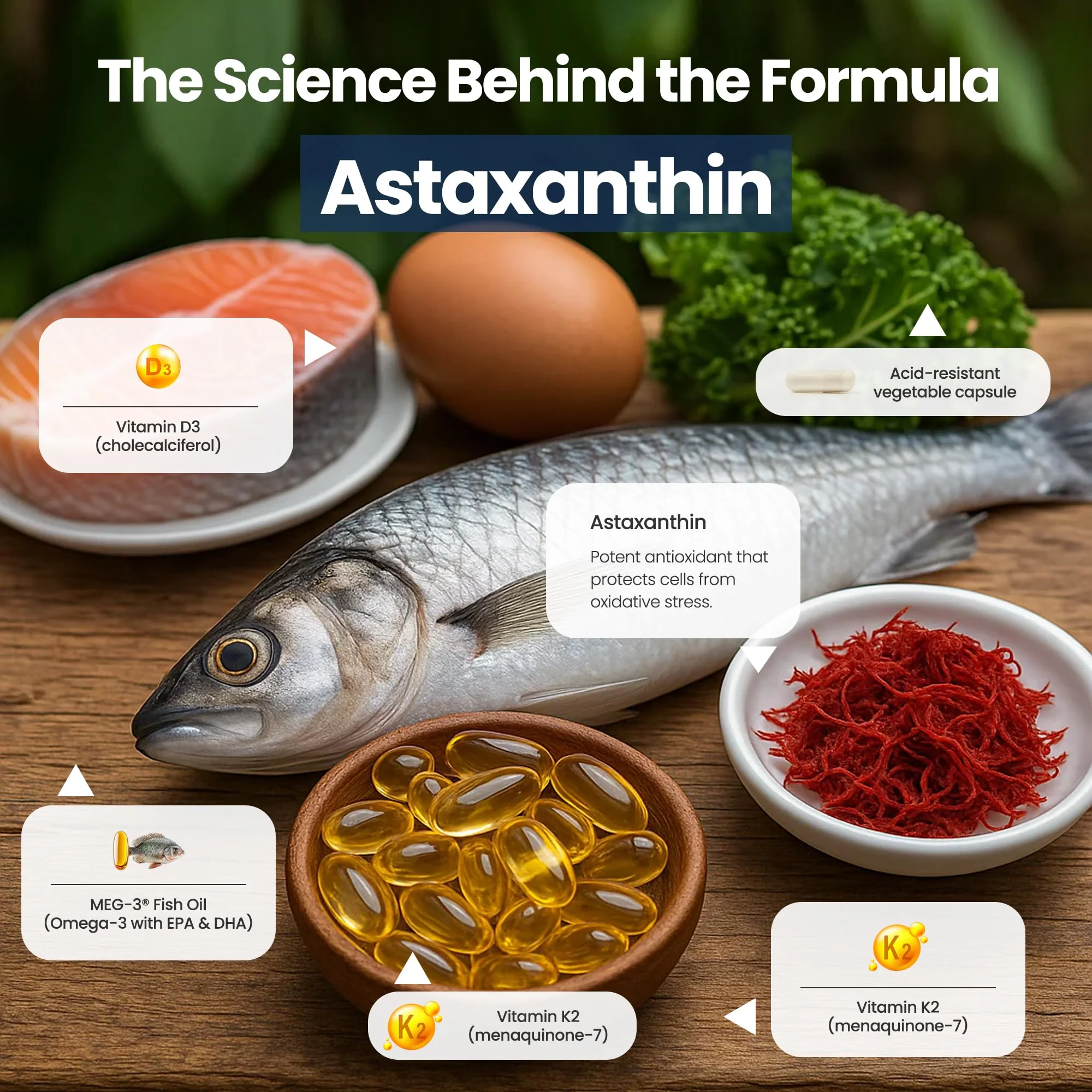Nutri11 Omega-3 with D3, K2 & Astaxanthin – Enteric Coated (60 Caps) - Image 3
