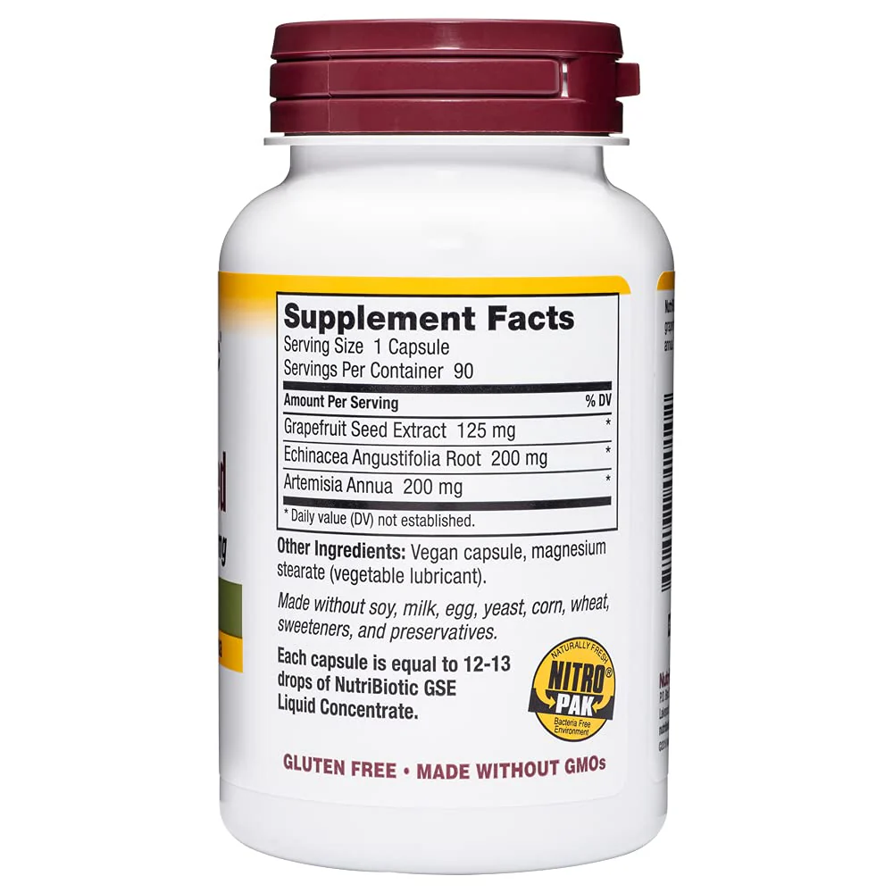 NutriBiotic Grapefruit Seed Extract CapsulesPlus – 125 mg GSE, 90 Count (Pack of 2) | Vegan, Gluten-Free, Non-GMO - Image 6