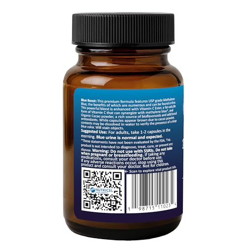 Nutricel Methylene Blue Capsules 12 mg | 60ct | Vitamin C Ester | Made in USA - Image 4