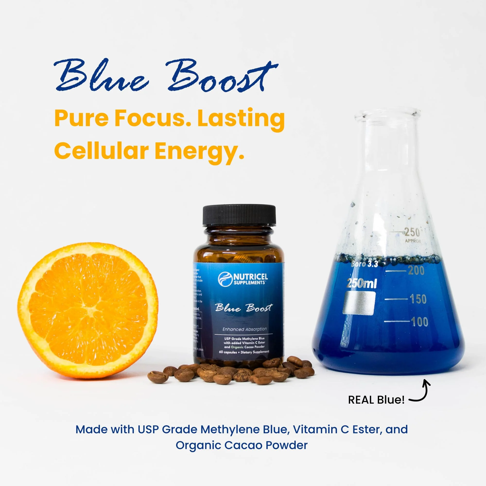 Nutricel Methylene Blue Capsules 12 mg | 60ct | Vitamin C Ester | Made in USA - Image 5