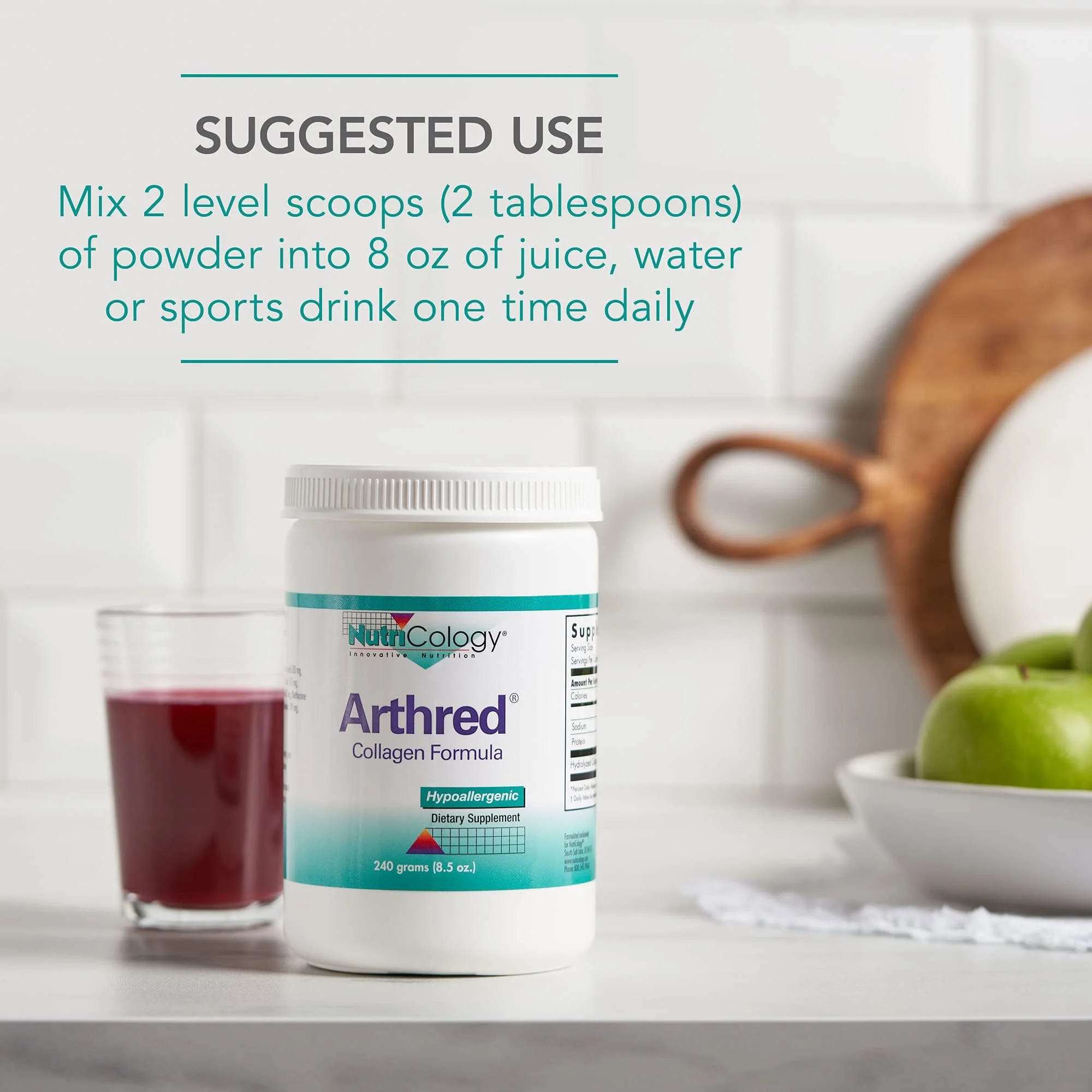 Nutricology Arthred Collagen Powder – Hydrolyzed Bovine Collagen 10.5g (8.5 oz) - Image 6