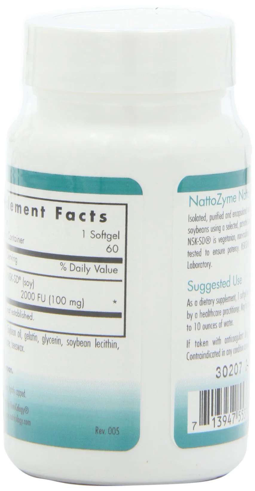 Nutricology NattoZyme NSK-SD 2000 FU Nattokinase - 60 Veg Softgels - Image 4