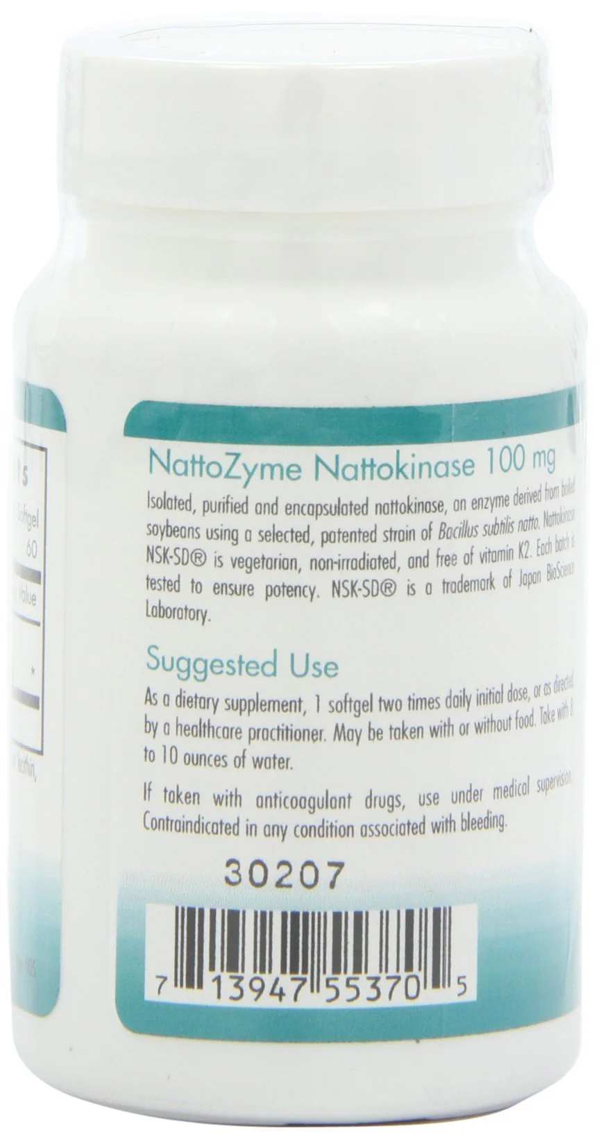 Nutricology NattoZyme NSK-SD 2000 FU Nattokinase - 60 Veg Softgels - Image 5