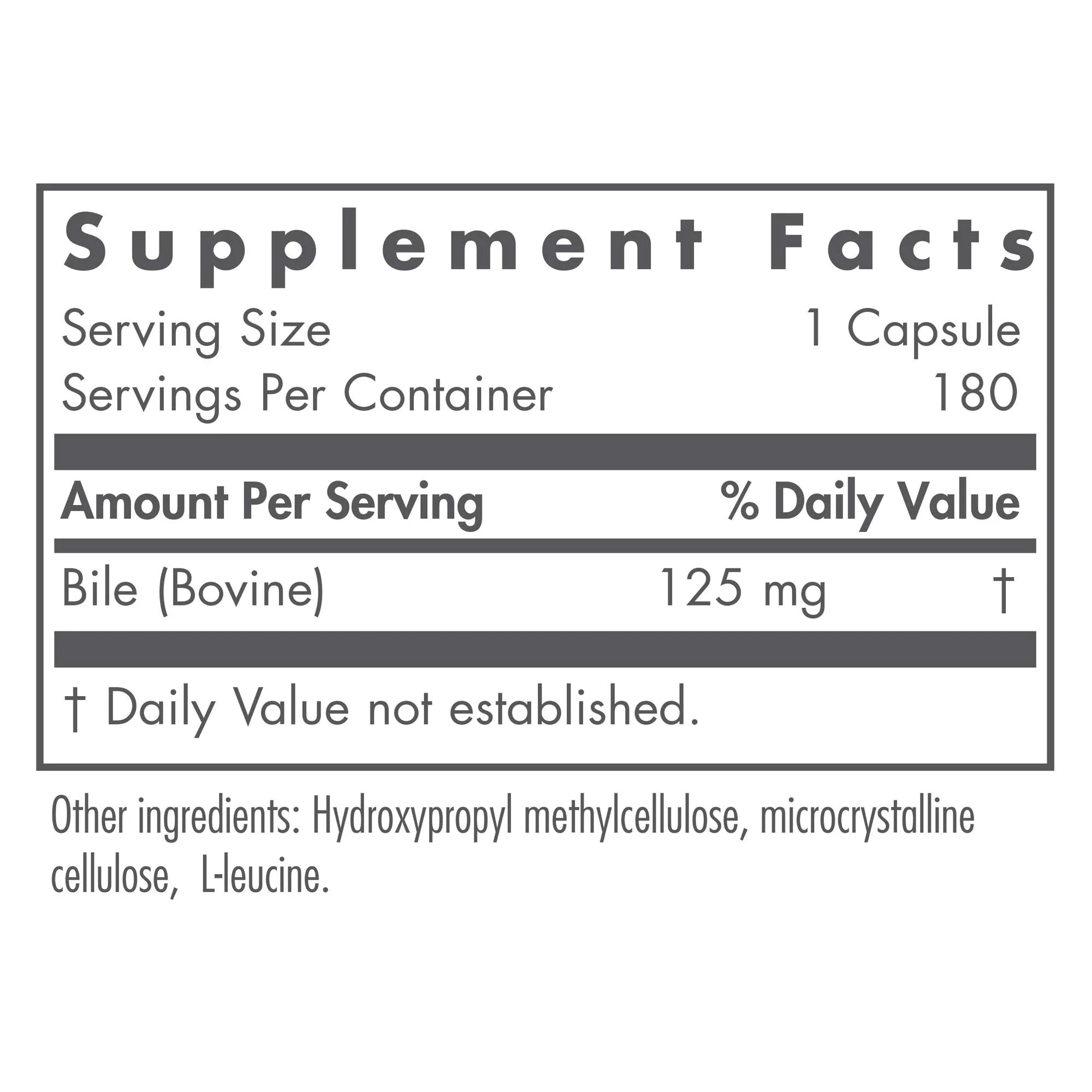 Nutricology Ox Bile 125 mg - Digestive Enzymes for Fat Digestion & Liver Support | 180 Count - Image 2
