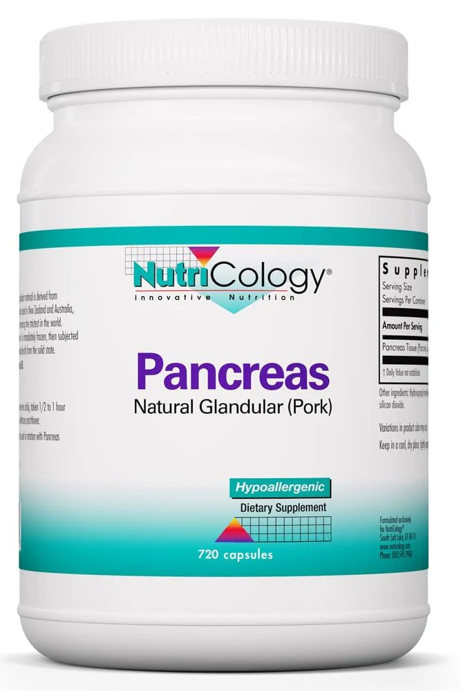 Nutricology Pancreas Dietary Supplement - Digestive Support | Hypoallergenic, Gluten Free, Vegetarian Capsule | 720 Count