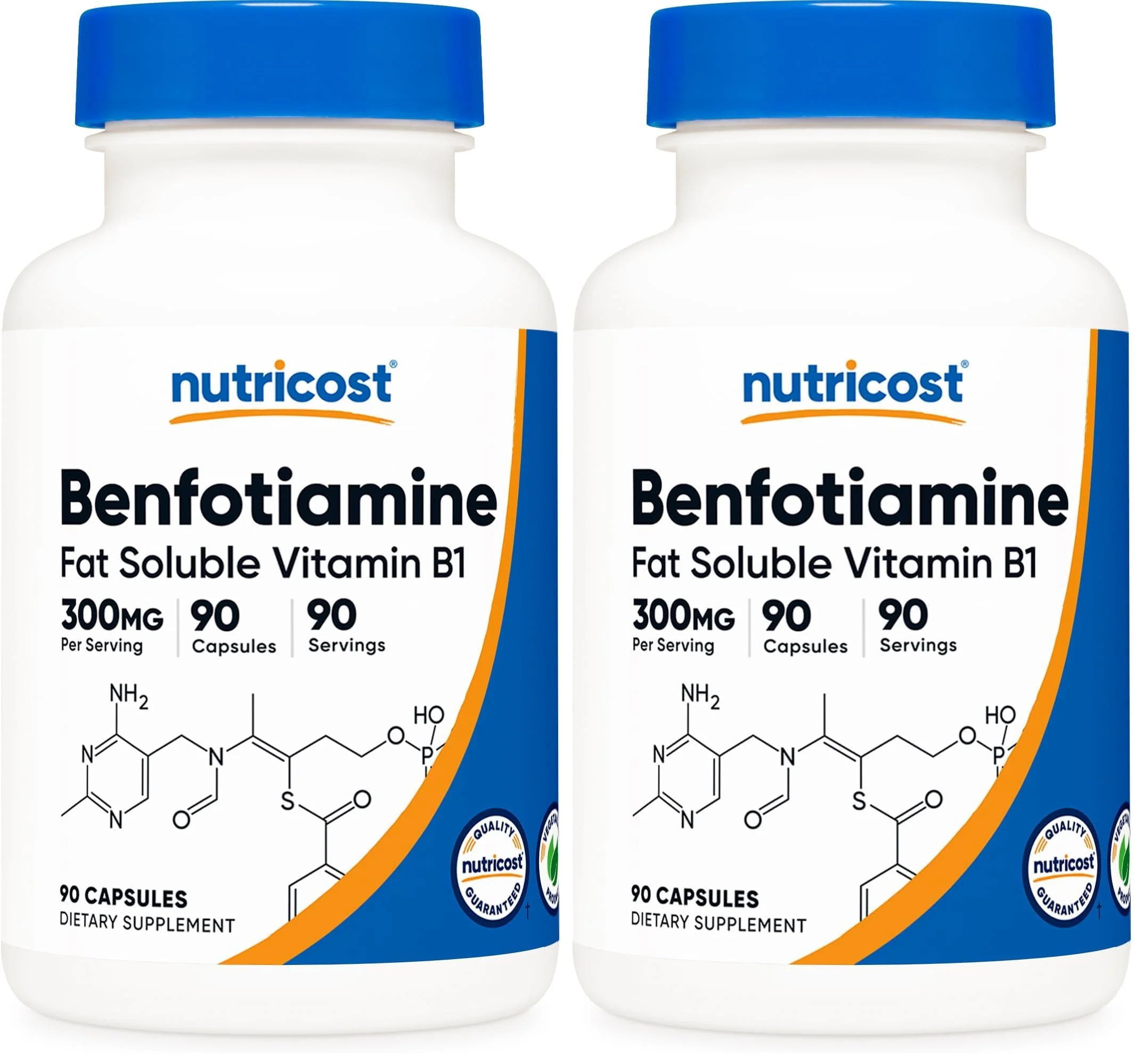 Nutricost Benfotiamine 300mg – 90 Capsules (Pack of 2) | Gluten Free, Non-GMO, Vegetarian
