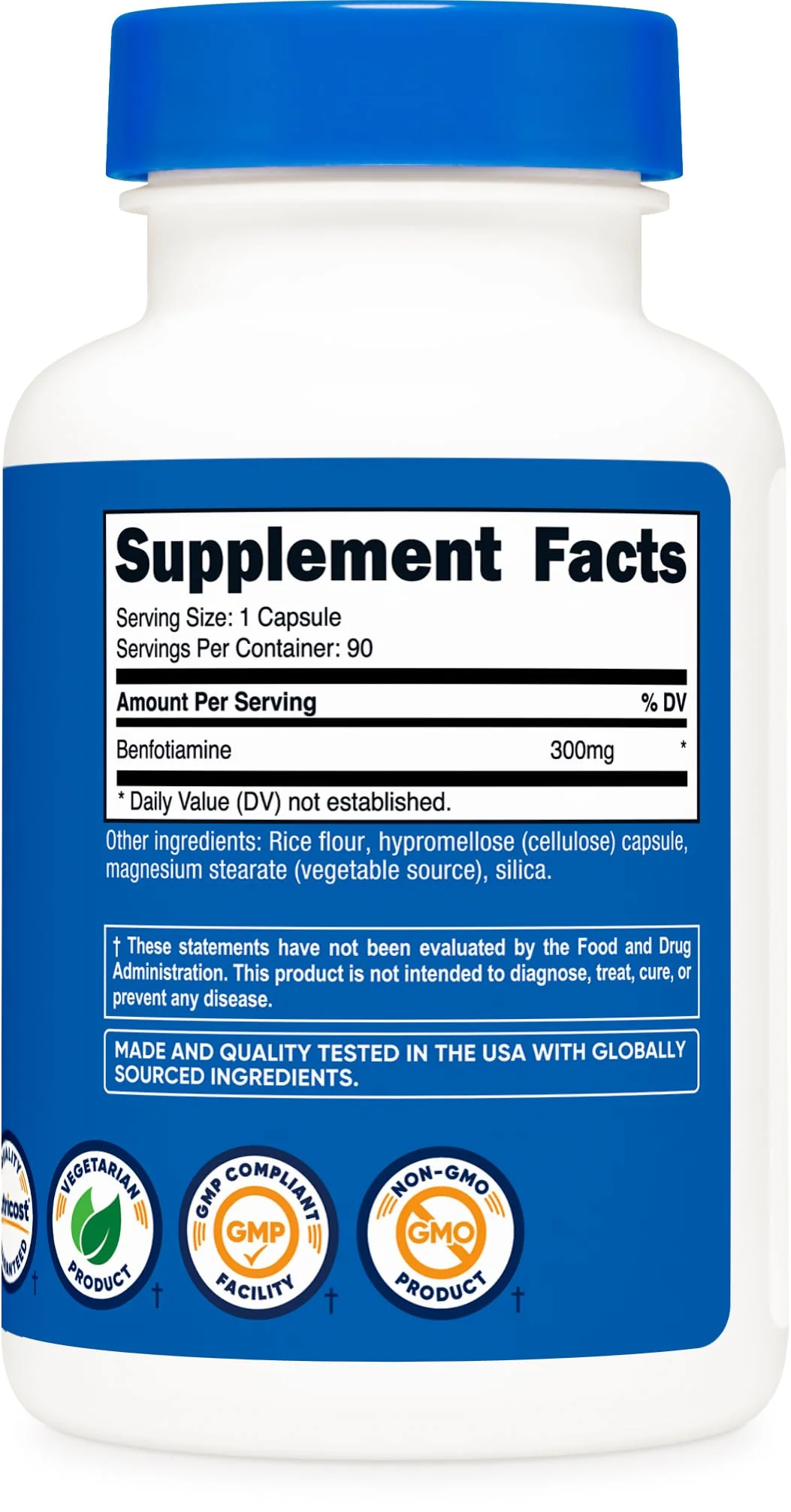 Nutricost Benfotiamine 300mg – 90 Capsules (Pack of 2) | Gluten Free, Non-GMO, Vegetarian - Image 5