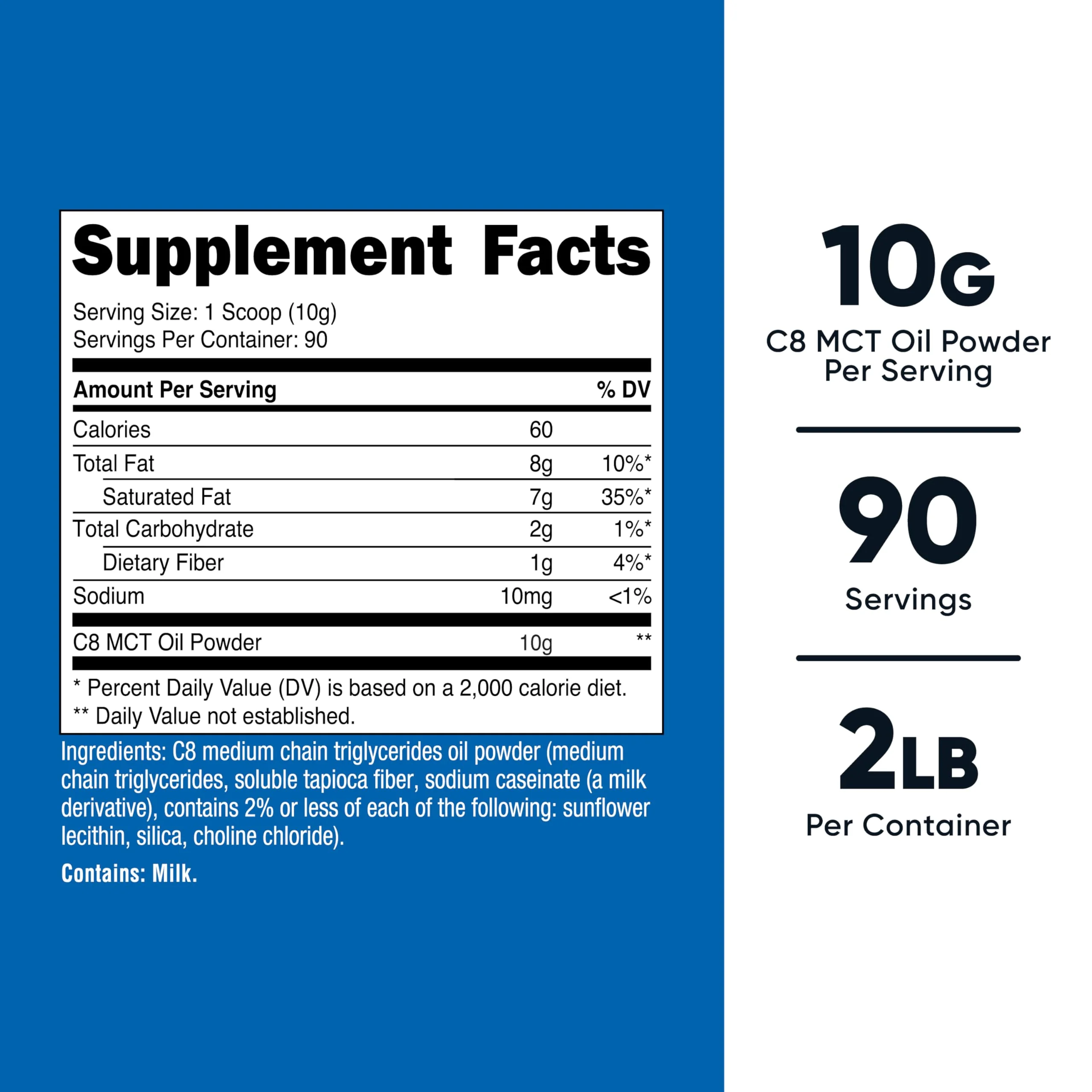 Nutricost C8 MCT Oil Powder 2LBS (32oz) - 95% C8 MCT Oil Powder - Image 7