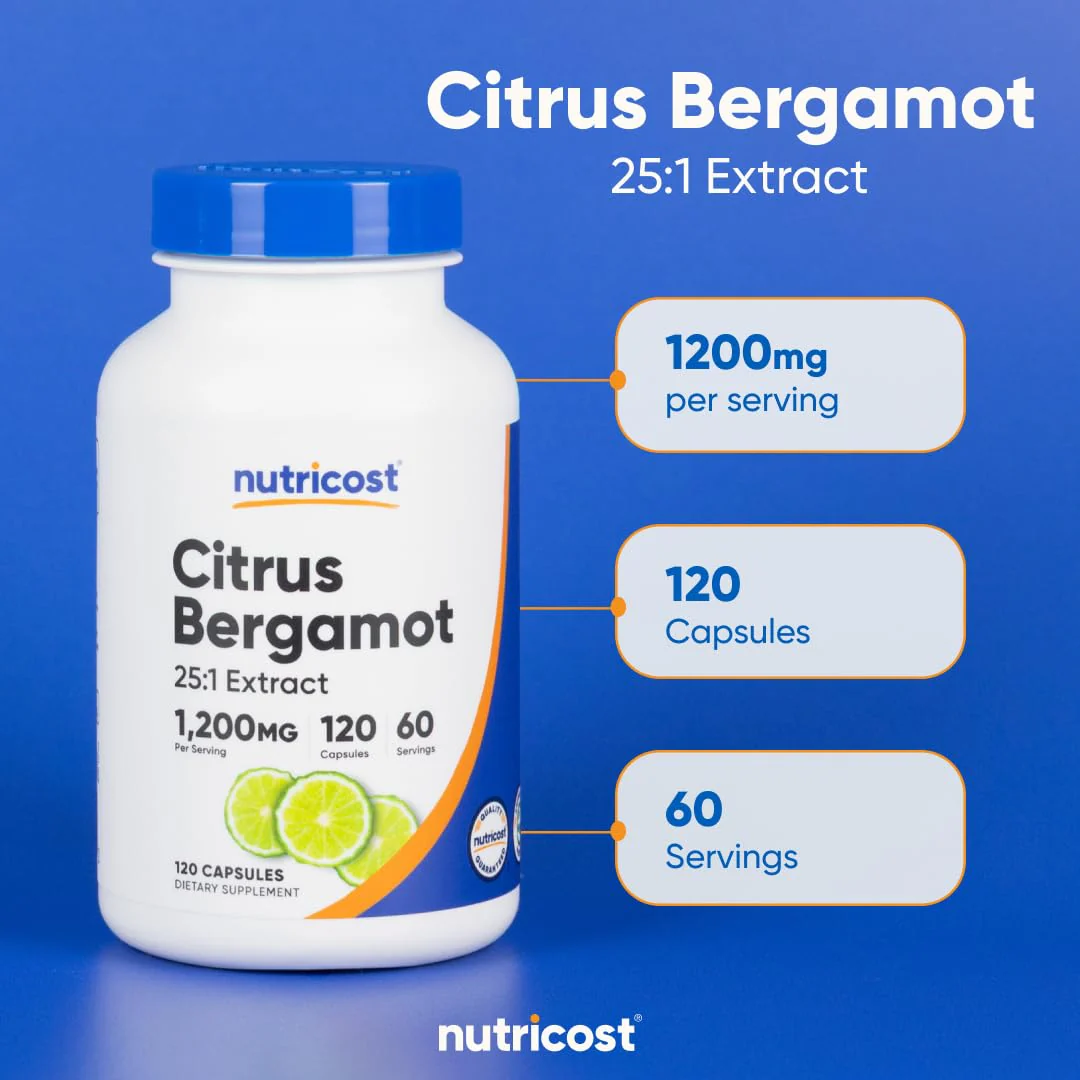 Nutricost Citrus Bergamot Capsules 1,200 mg – 25:1 Extract, 60 Servings (Pack of 2) - Image 6