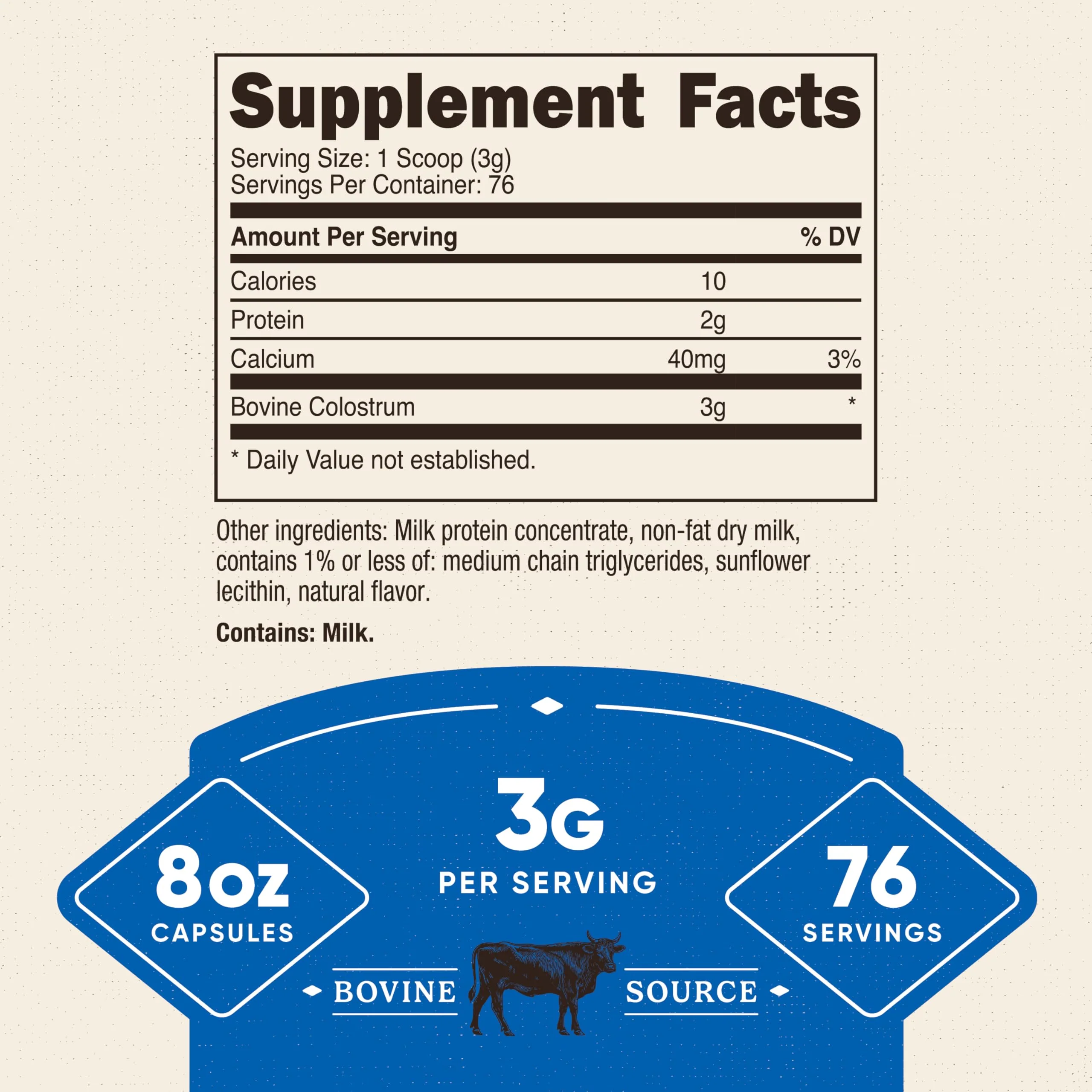 Nutricost Colostrum Powder 8 oz – 3 g per Serving, 76 Servings, 30% IgG, Lactoferrin, Non-GMO, Gluten Free - Image 3