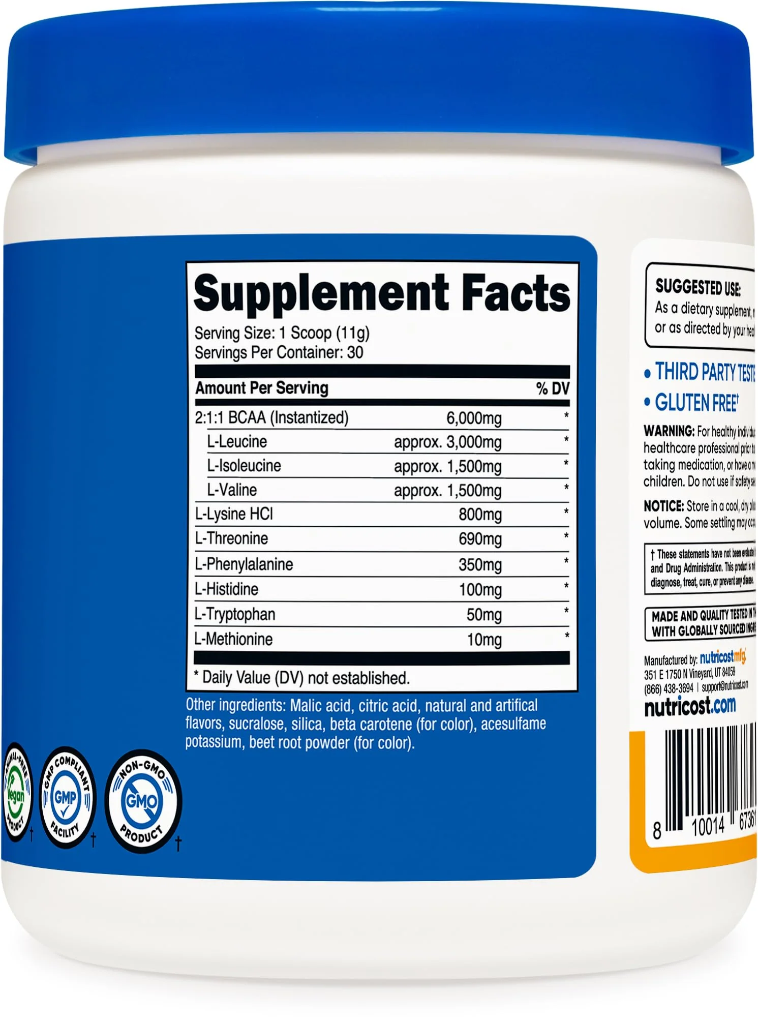 Nutricost EAA Powder 30 Servings Peach Mango — Essential Amino Acids, Non-GMO, Gluten Free, Vegetarian Friendly (Pack of 2) - Image 10