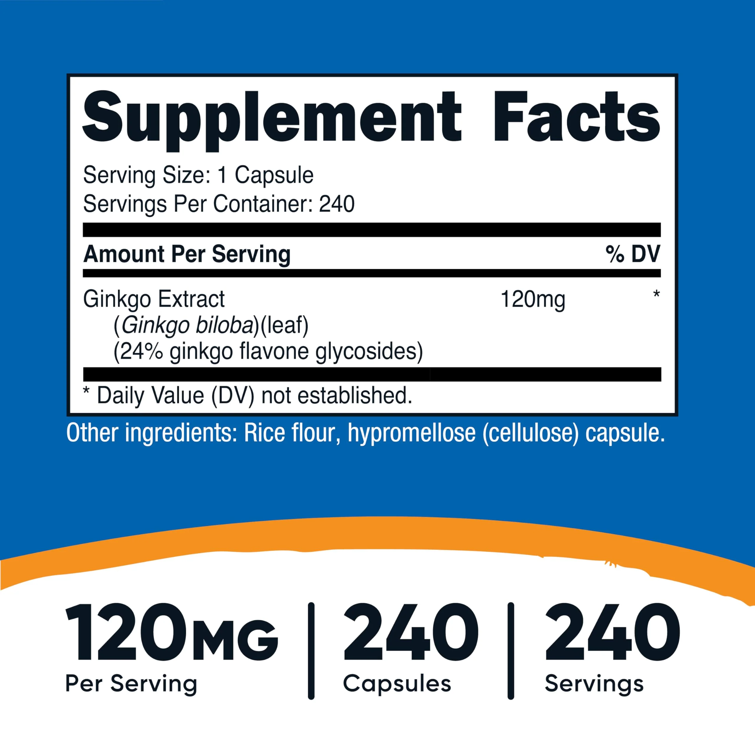 Nutricost Ginkgo Biloba 120mg – 240 Capsules (Pack of 2) | Extra Strength Gluten Free & Non-GMO - Image 2