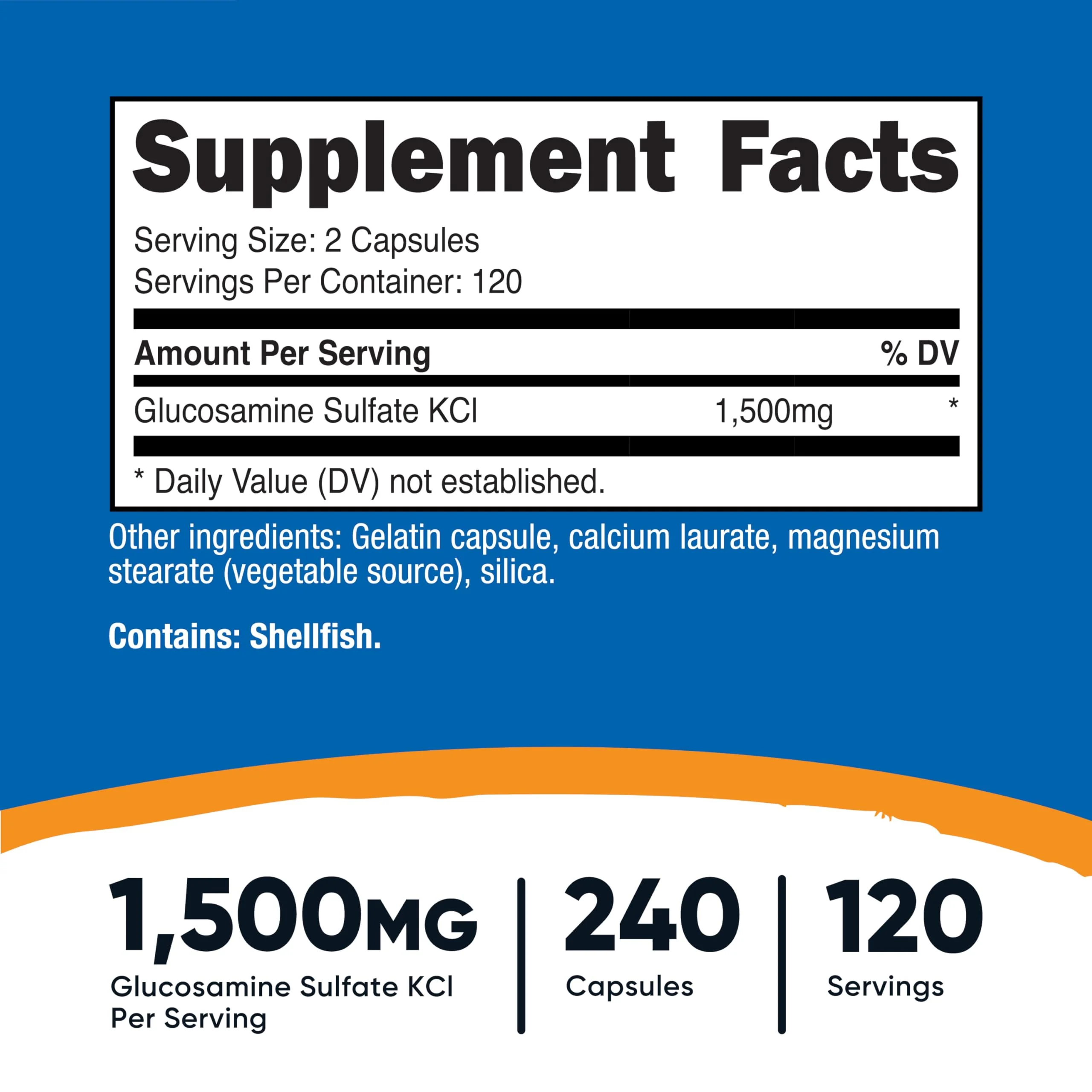 Nutricost Glucosamine Sulfate 1500mg – 240 Capsules (Pack of 2) | Gluten Free, Non-GMO - Image 2
