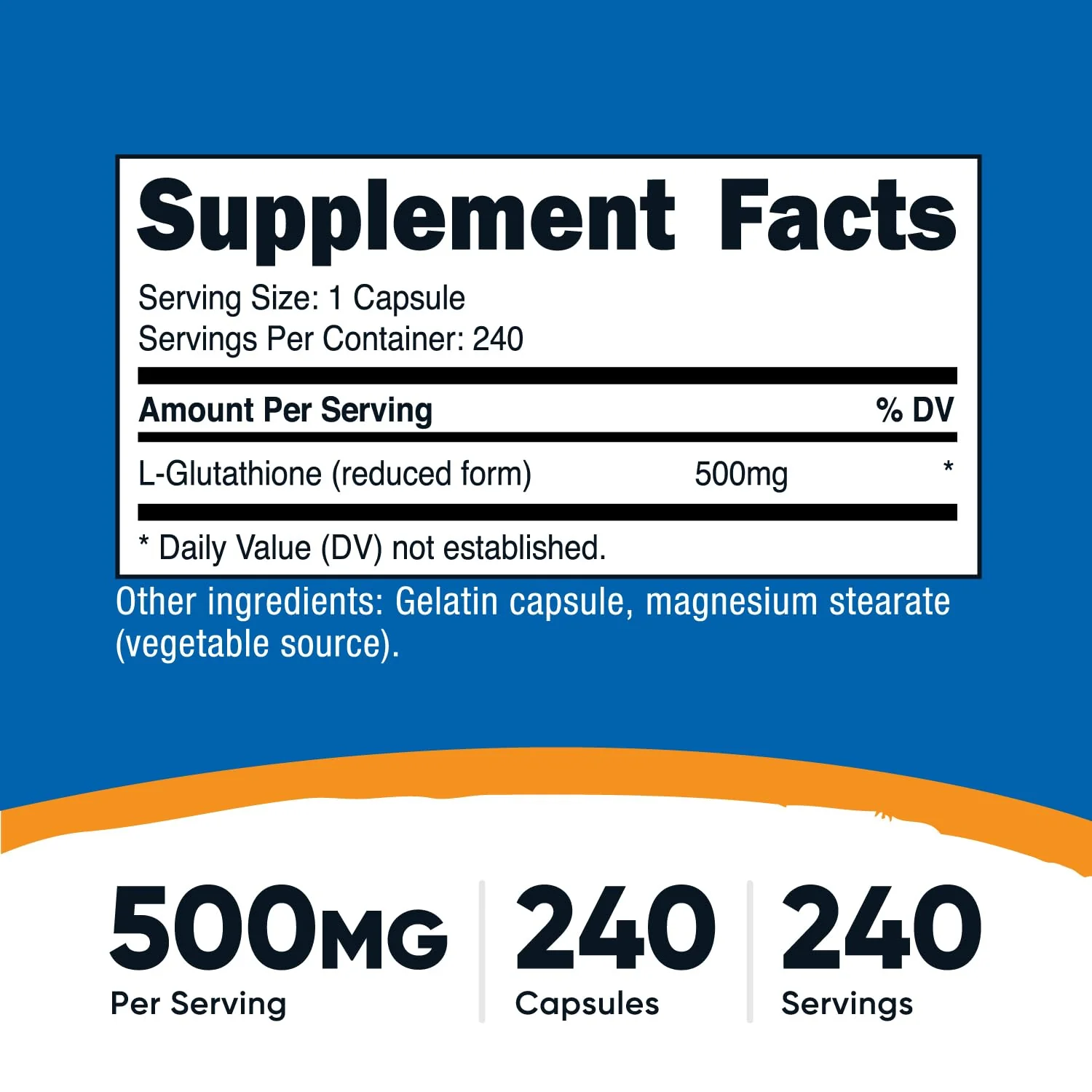 Nutricost Glutathione Capsules 500mg – 240 Count | Gluten Free & Non-GMO - Image 2