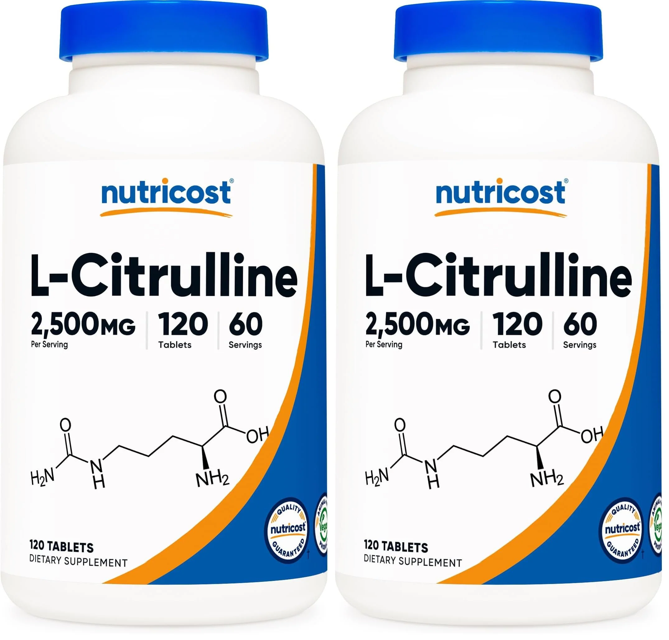 Nutricost L-Citrulline 2500 mg per Serving – 120 Tablets, 2-Pack (Non-GMO & Gluten Free) | GMP & FDA Registered - Image 9