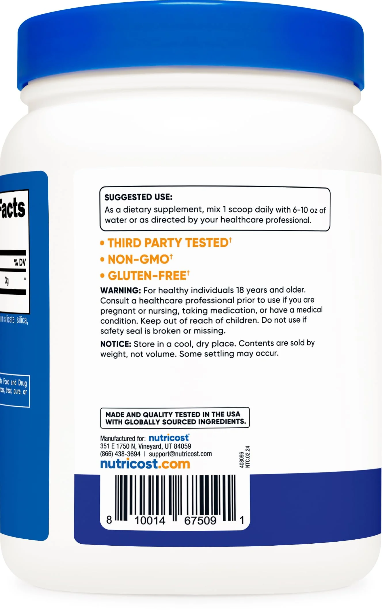 Nutricost L-Citrulline Malate 2:1 (600g) Blue Raspberry – 3g per Serving, 171 Servings | 30-Day Guarantee - Image 4