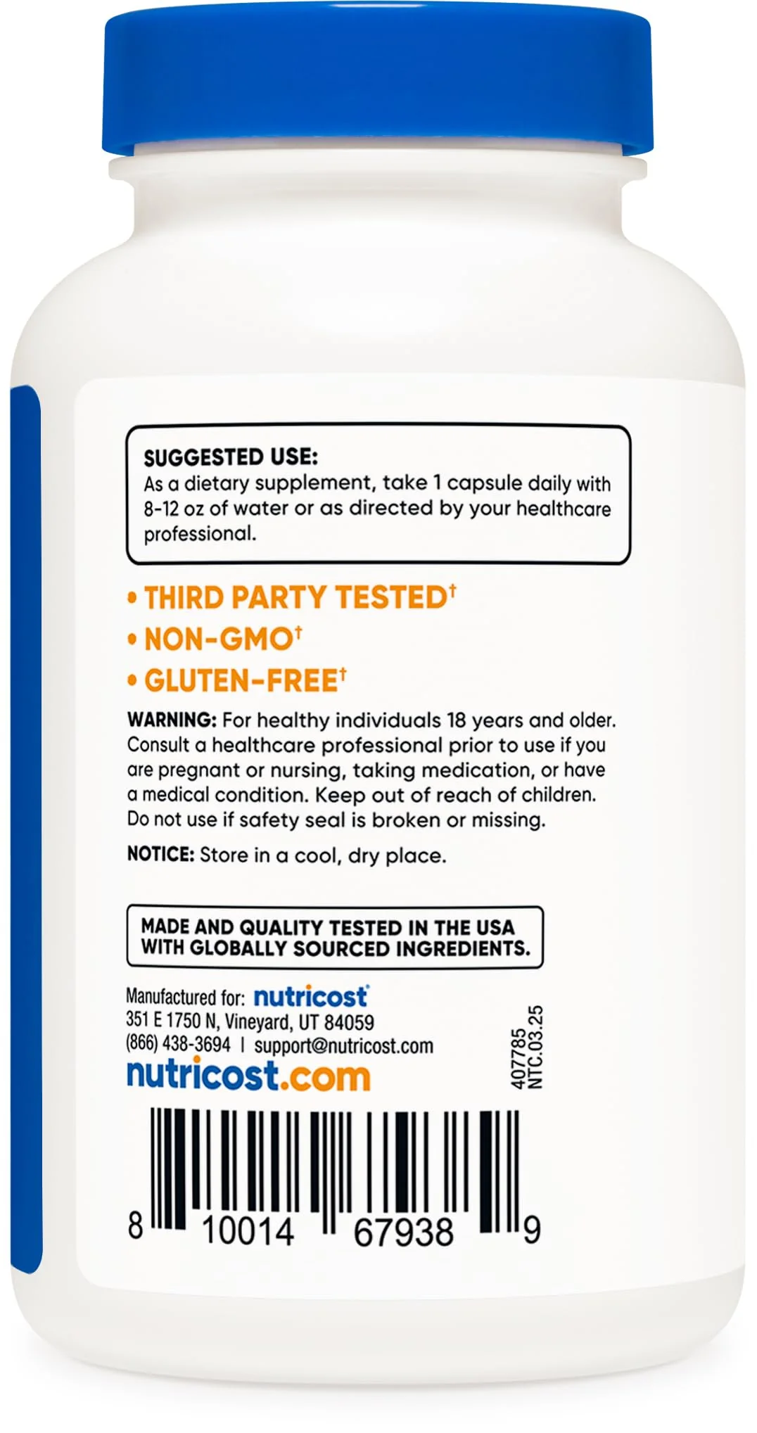 Nutricost L-Tryptophan 500mg – 120 Capsules per Bottle, with BioPerine, Gluten Free, Non-GMO (Pack of 2) - Image 4
