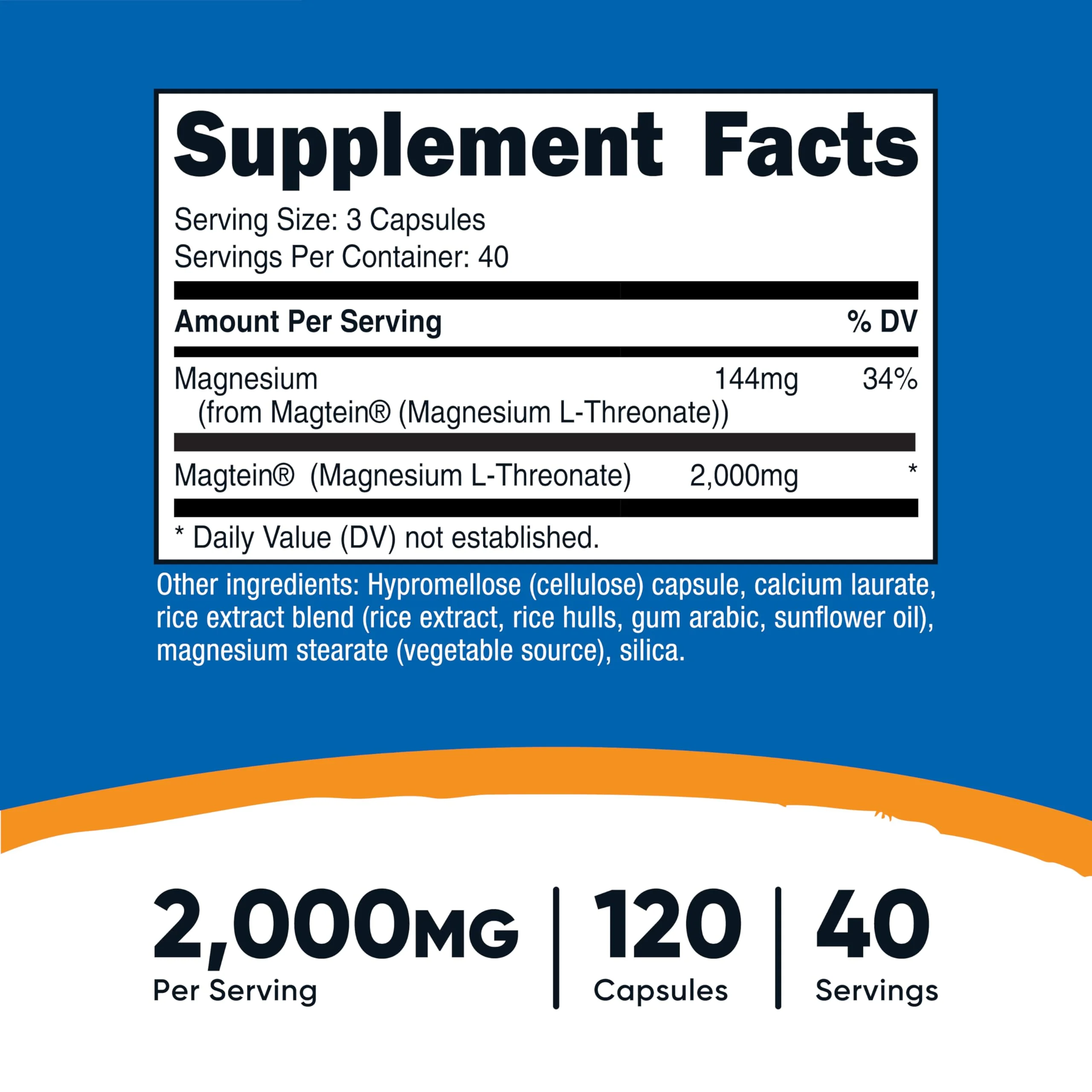 Nutricost Magnesium L-Threonate (Magtein) 2000mg – 120 Capsules – Non-GMO, Gluten Free, Vegetarian Friendly - Image 10